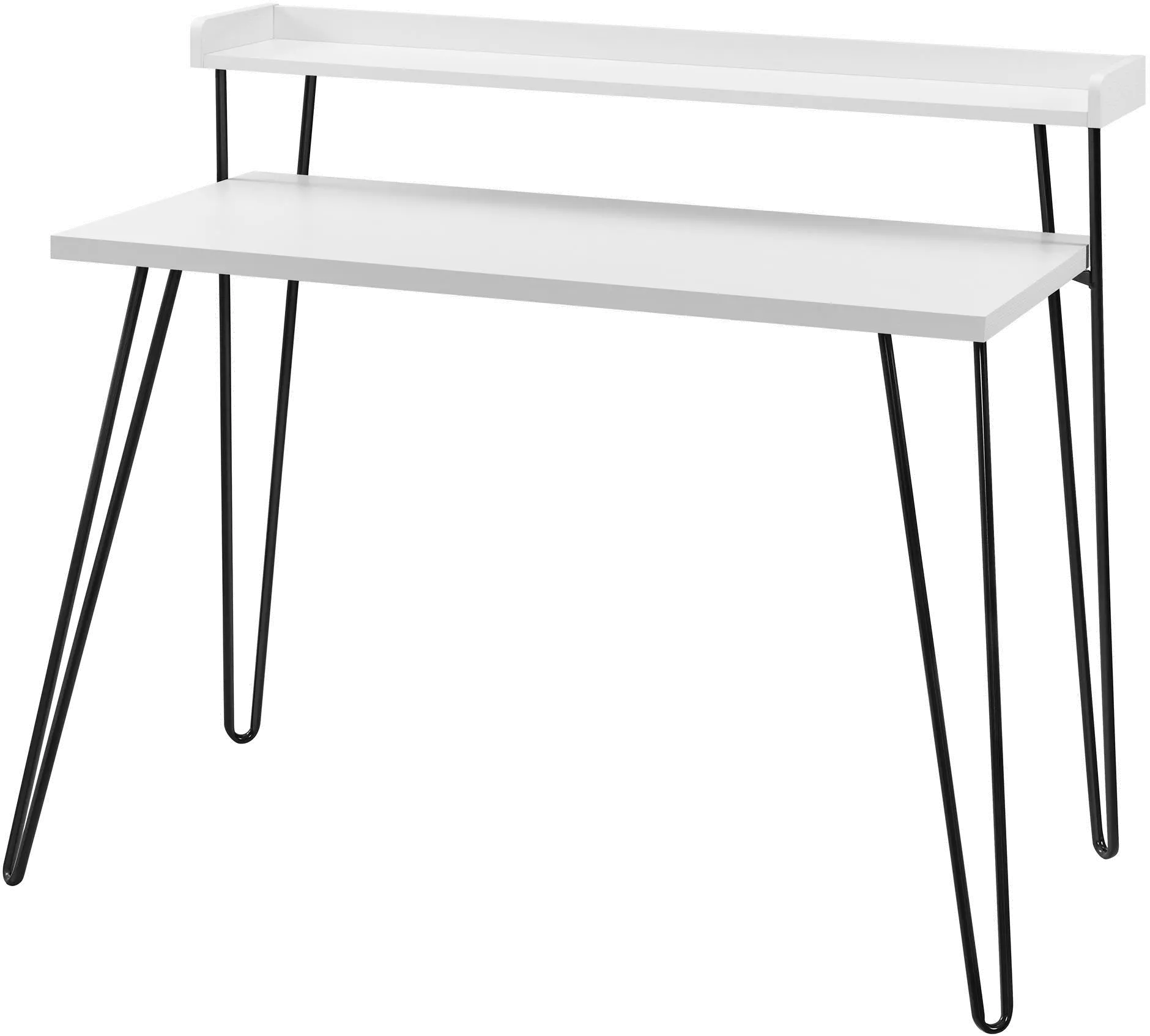 Haven White and Black Retro Computer Desk with Riser-5