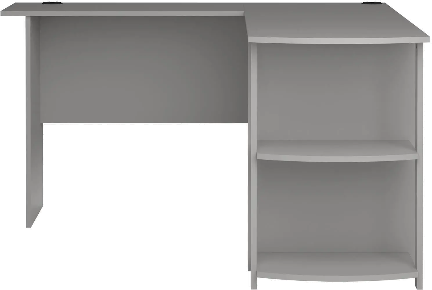 Dakota Traditional Dove Gray L-Desk with Bookshelves-3