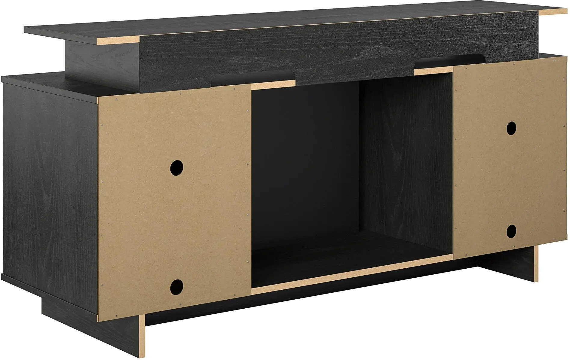 Merritt Avenue Transitional Black Oak Electric Fireplace TV Stand with Storage Cabinets-5