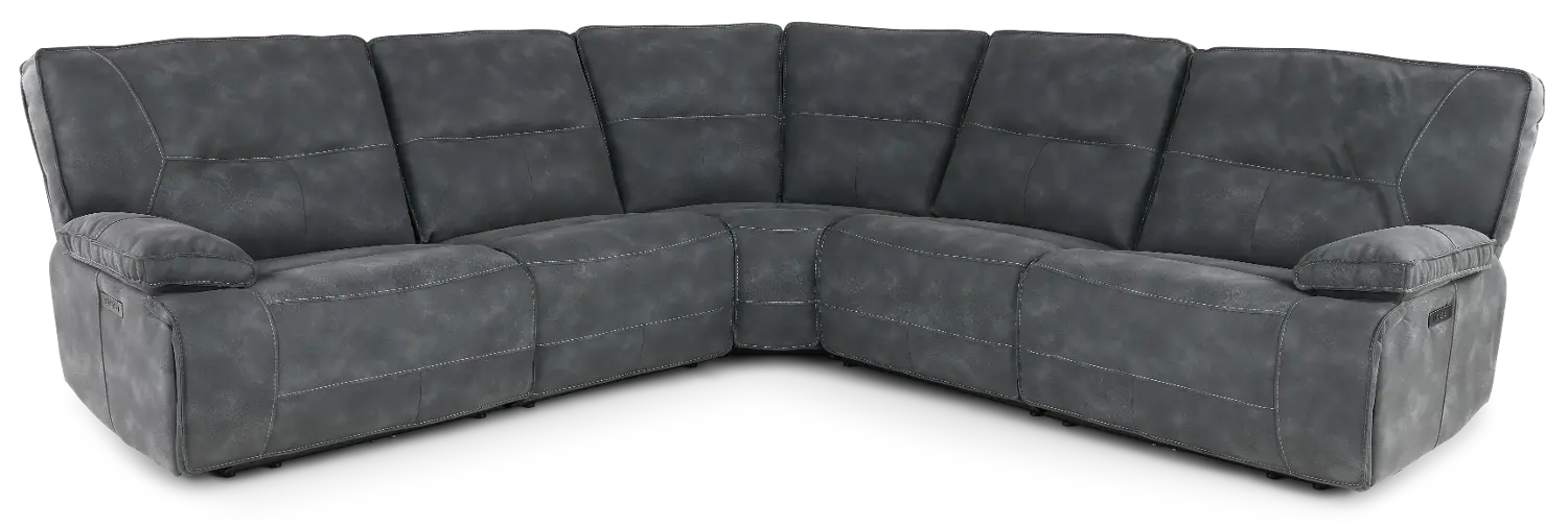 Spartacus Cobalt 5 Piece Power Reclining Sectional-1