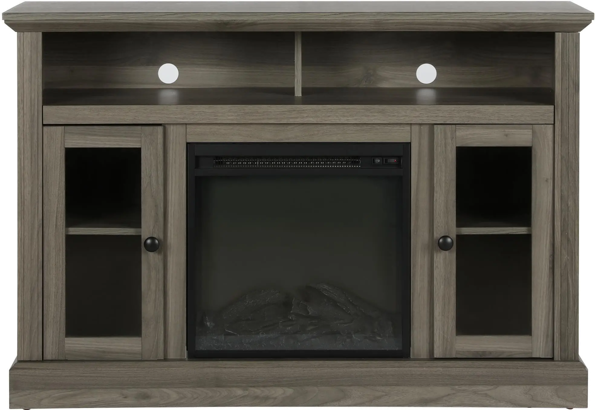 Chicago Transitional Medium Brown Electric Fireplace TV Console-1