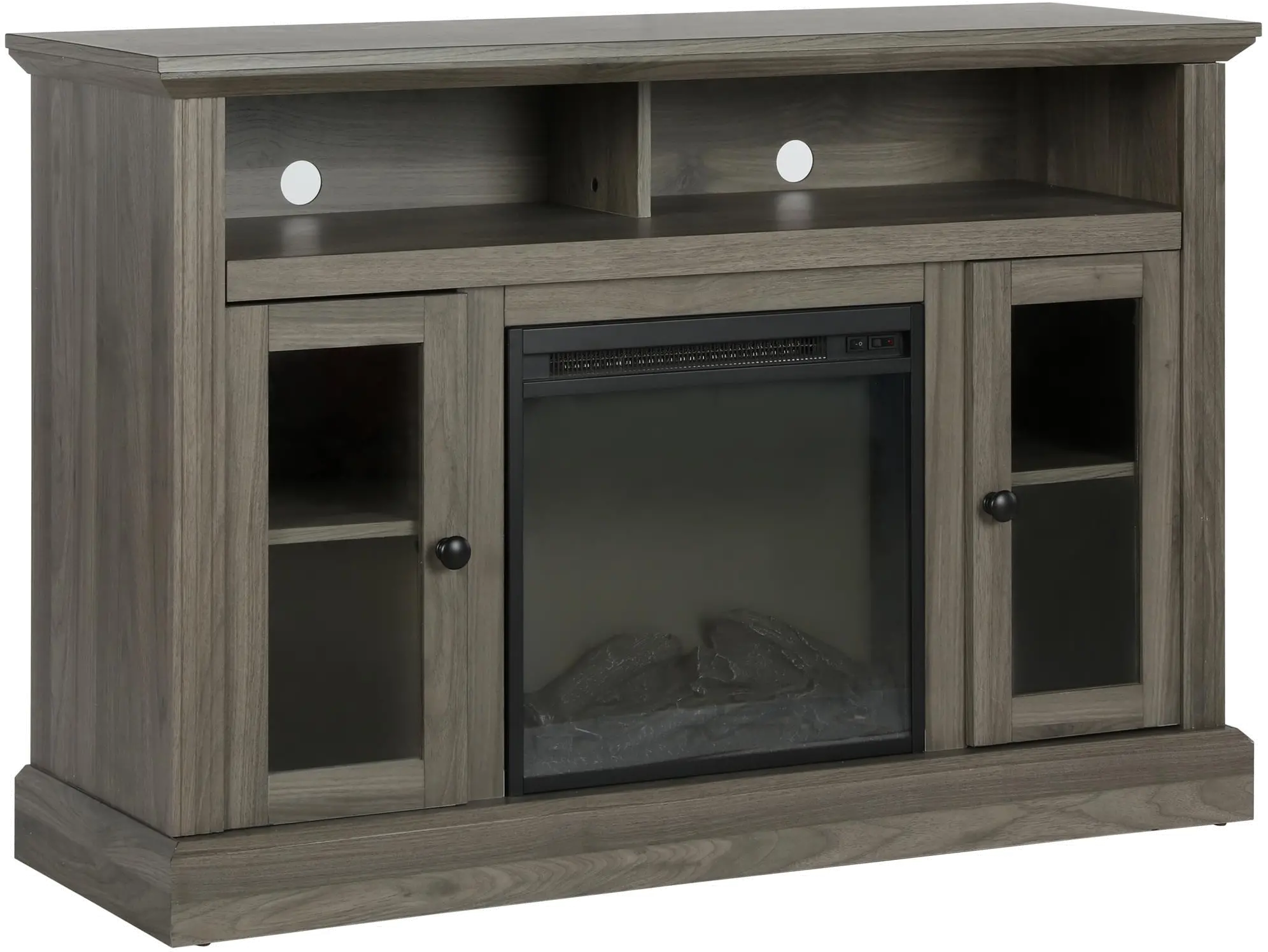 Chicago Transitional Medium Brown Electric Fireplace TV Console-3