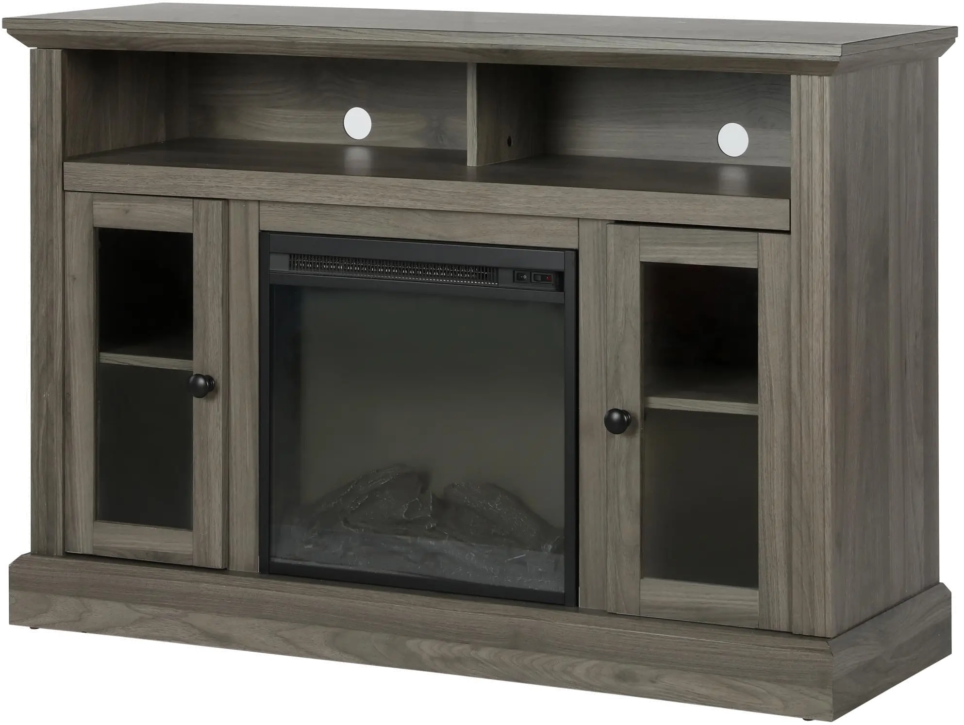 Chicago Transitional Medium Brown Electric Fireplace TV Console-4