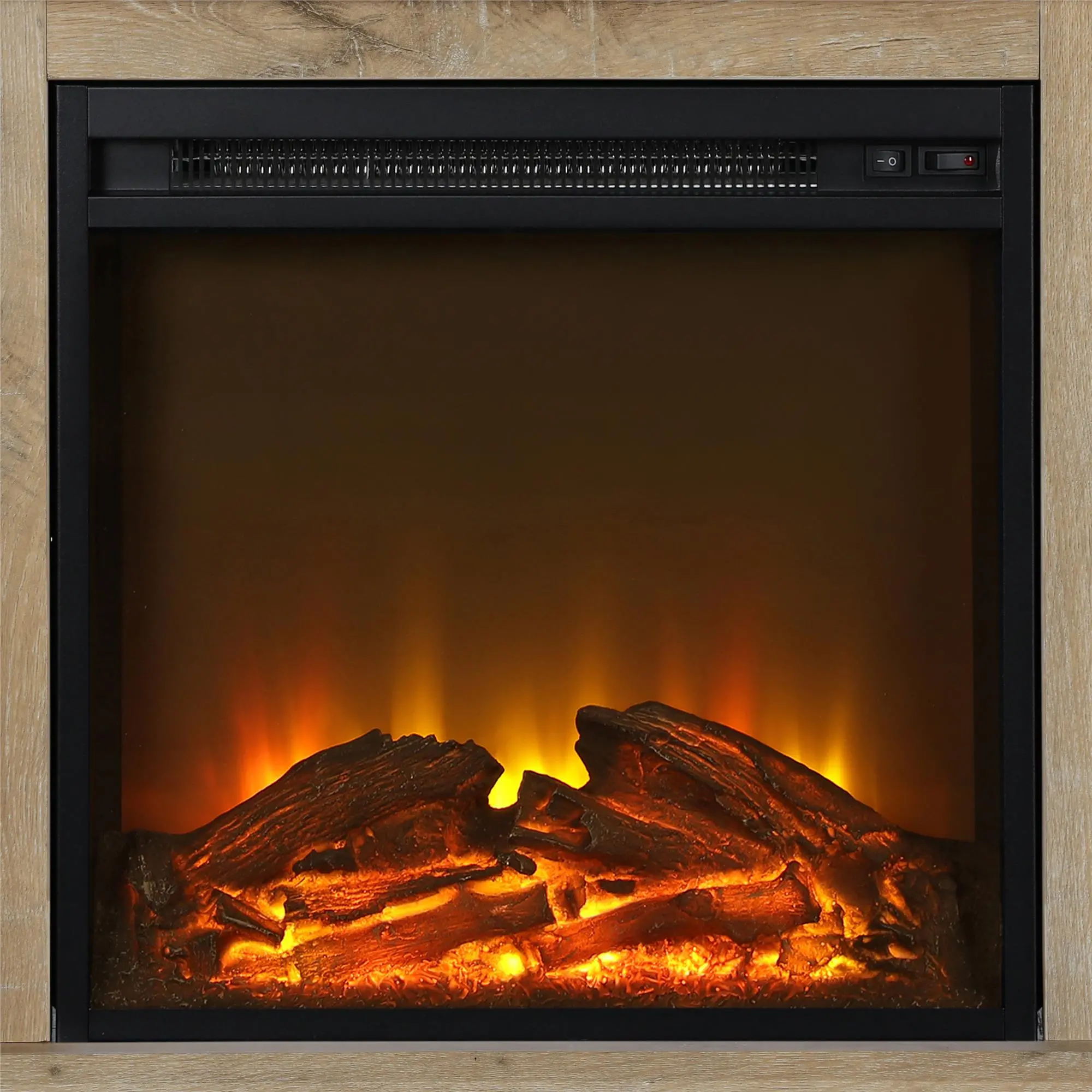Chicago Transitional Medium Brown Electric Fireplace TV Console-2