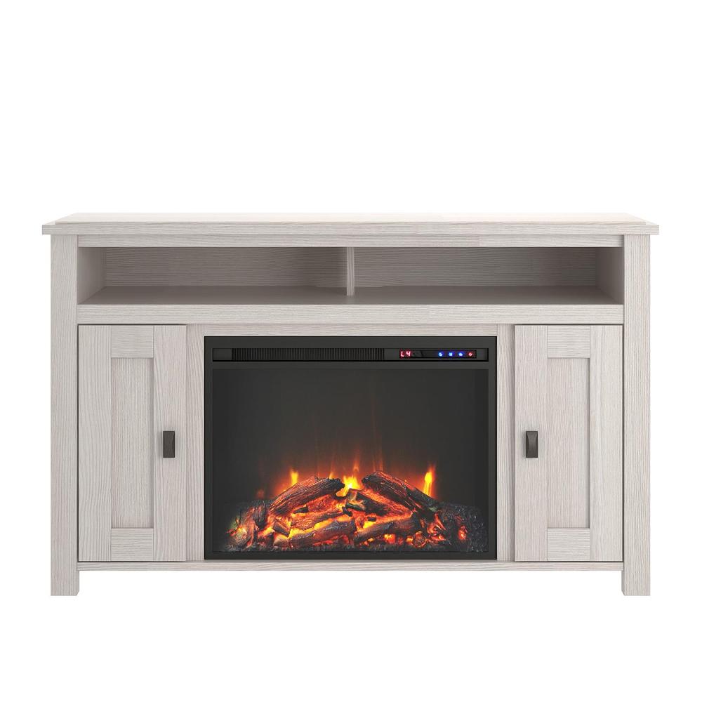 Farmington Ivory Oak 50" Electric Fireplace TV Console