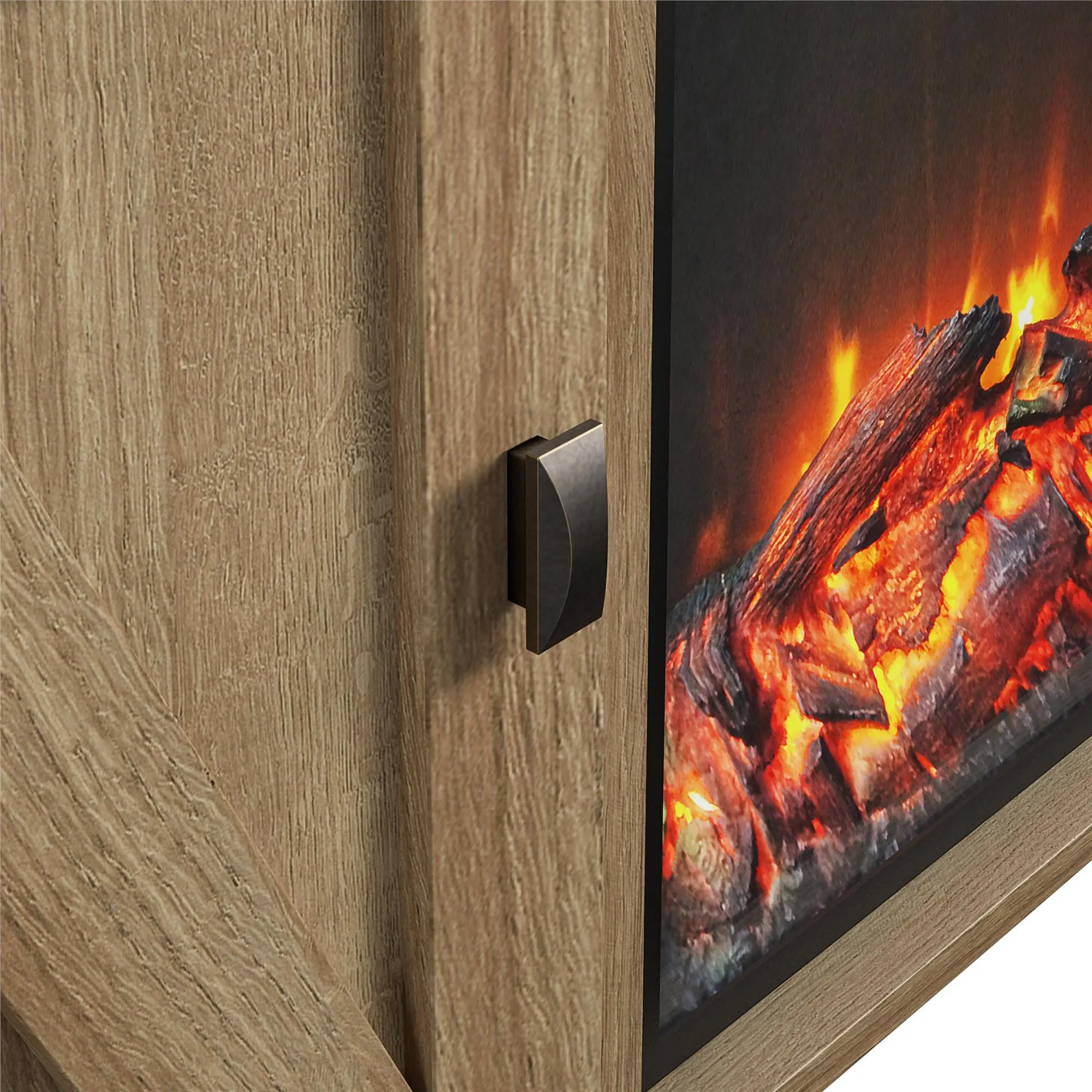 Farmington Light Brown 60  Electric Fireplace TV Console-5