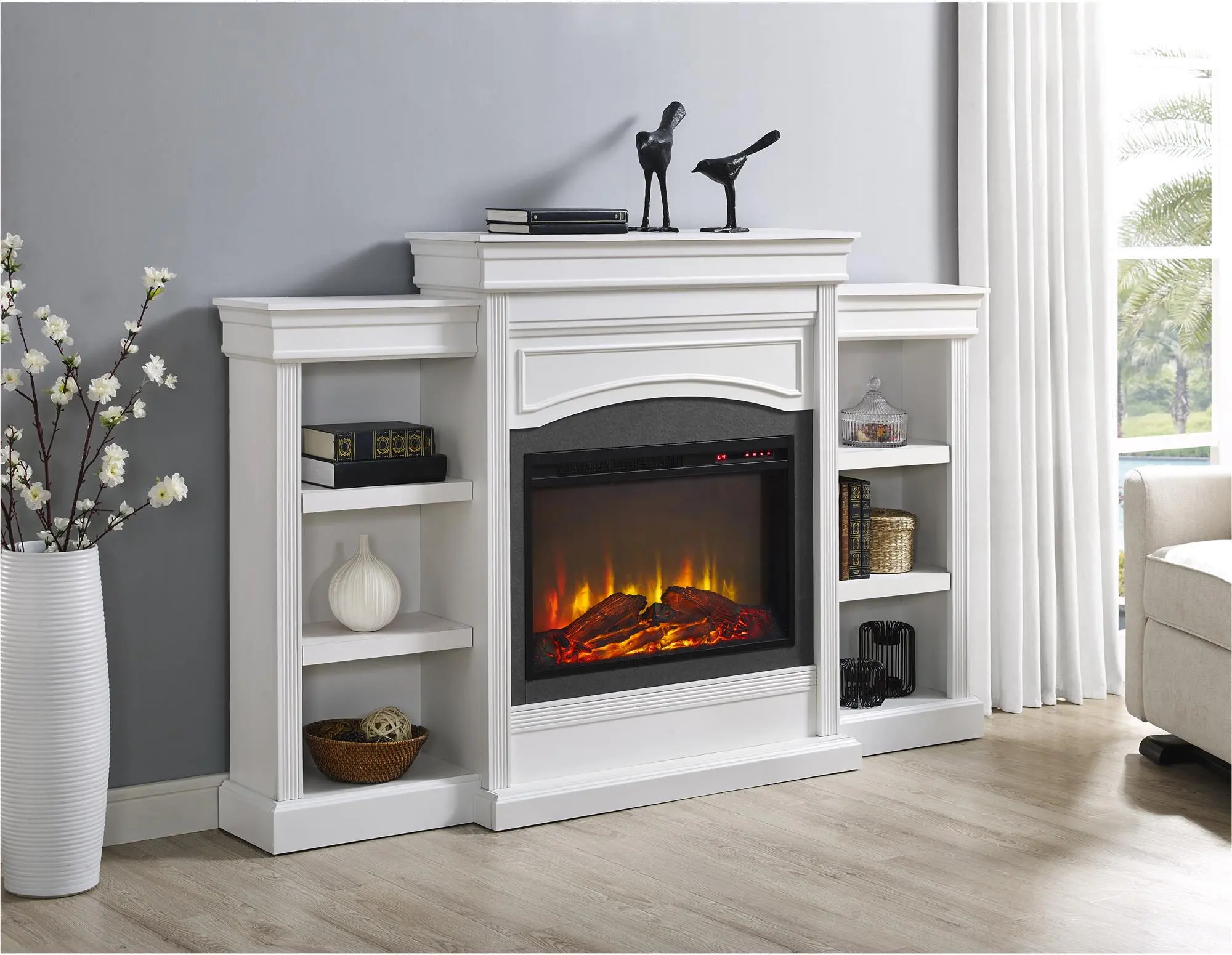 Lamont Transitional White Mantel Fireplace-3