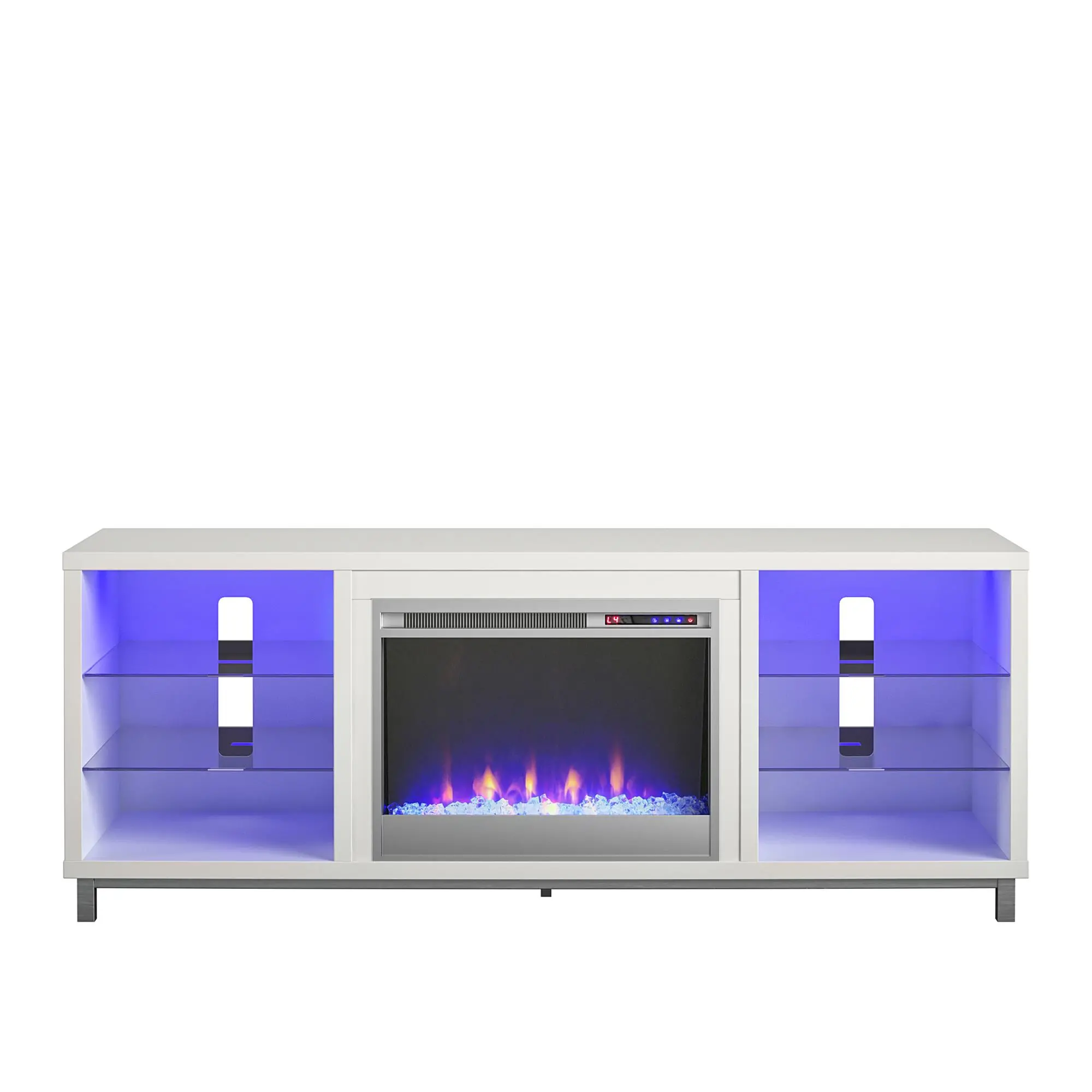 Lumina Modern White Fireplace TV Stand-1