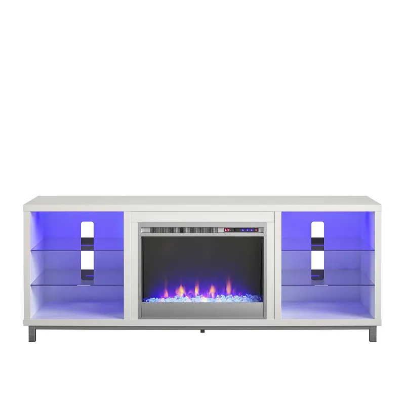 Lumina Modern White Fireplace TV Stand