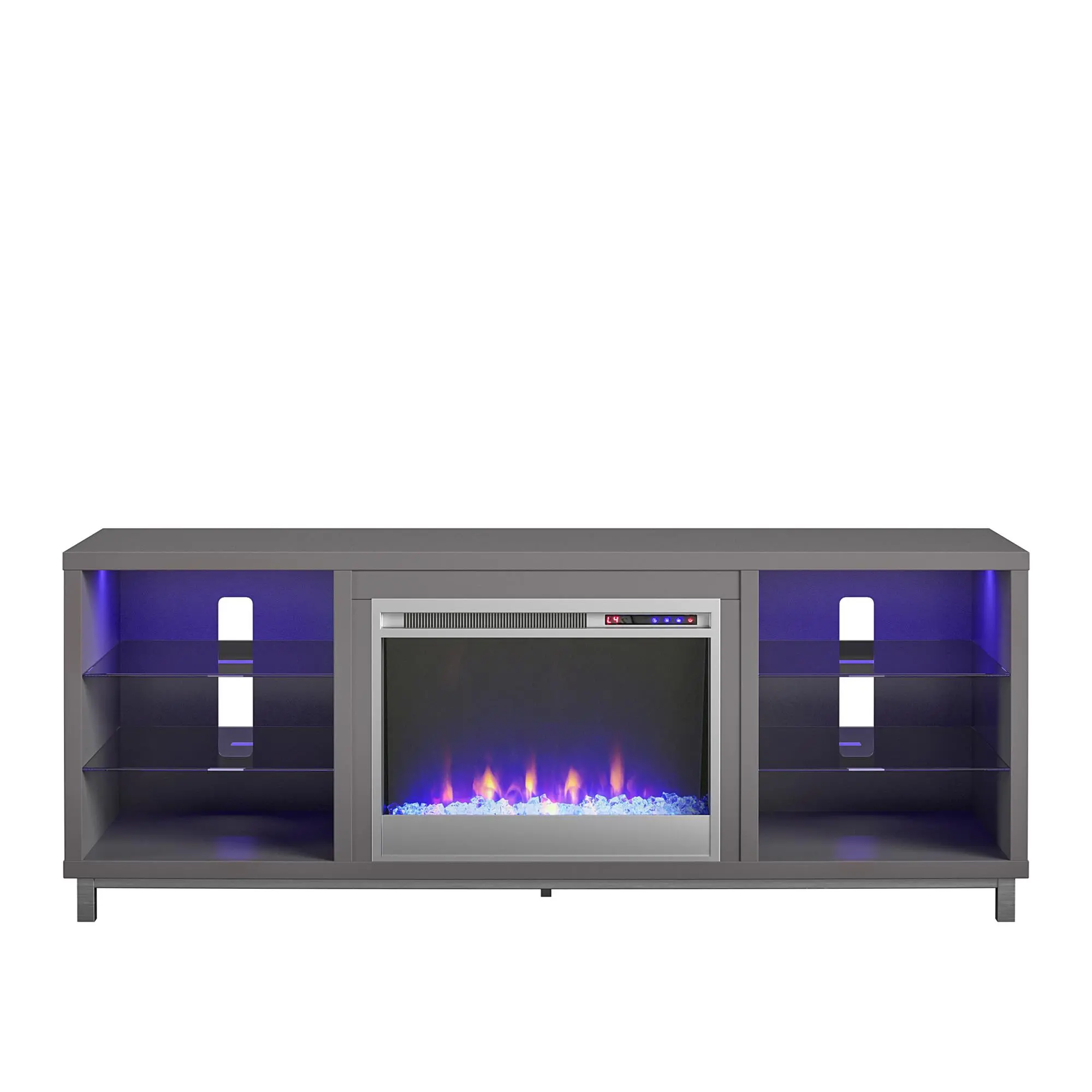 Lumina Modern Graphite Gray Fireplace TV Stand-1