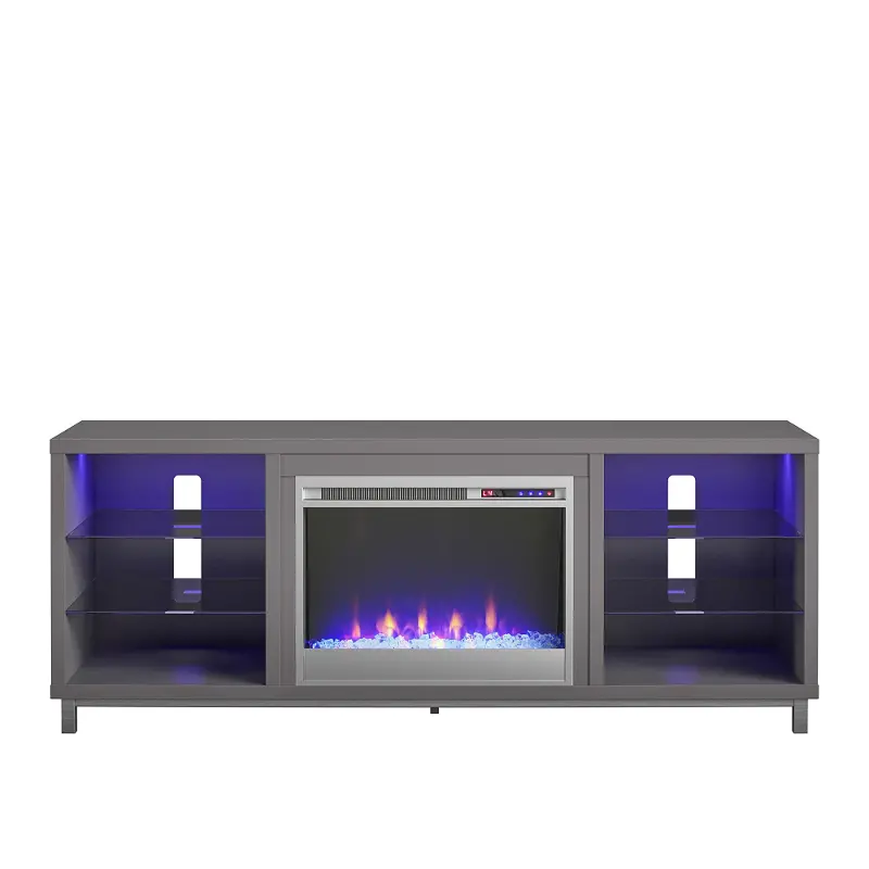Lumina Modern Graphite Gray Fireplace TV Stand
