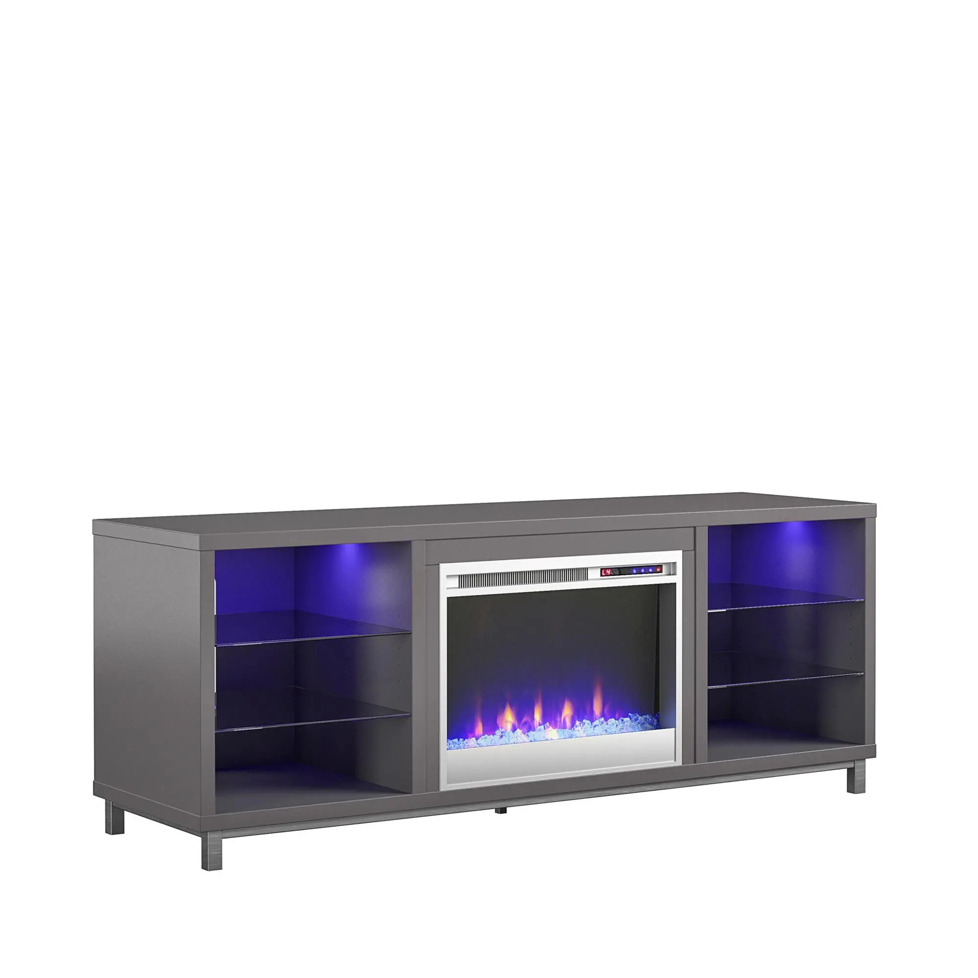 Lumina Modern Graphite Gray Fireplace TV Stand-4