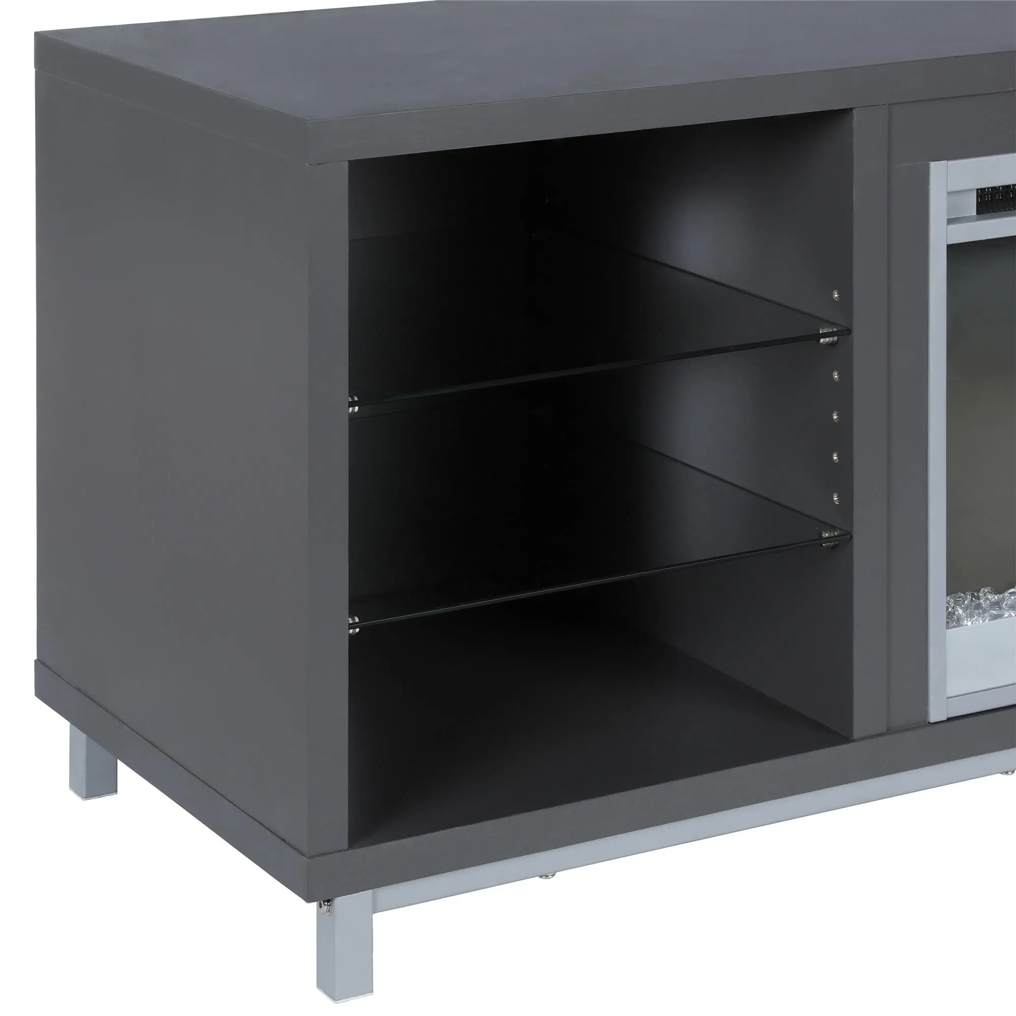 Lumina Modern Graphite Gray Fireplace TV Stand-6
