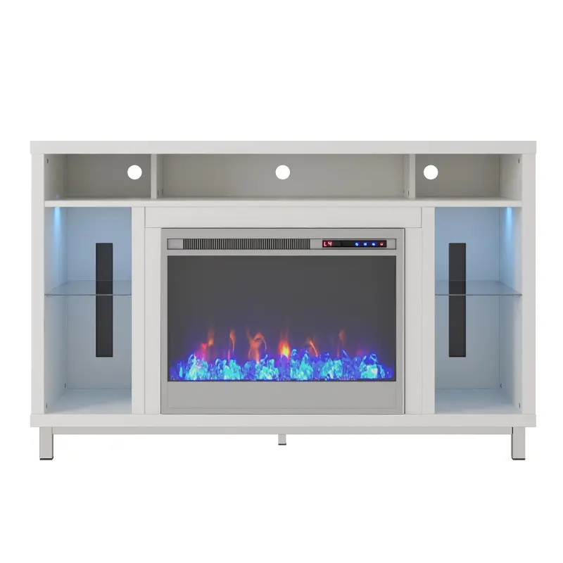 Lumina Modern White Fireplace TV Stand