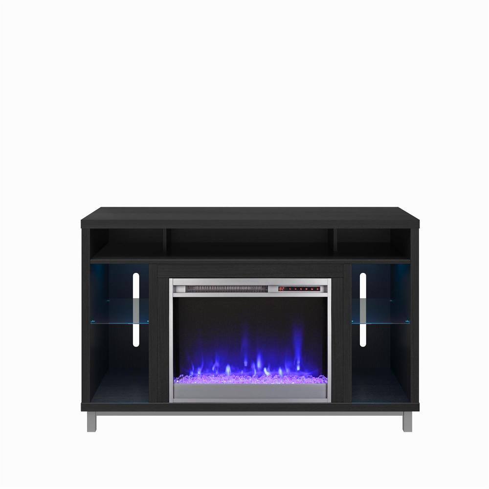 Lumina Modern Black Oak Fireplace TV Stand