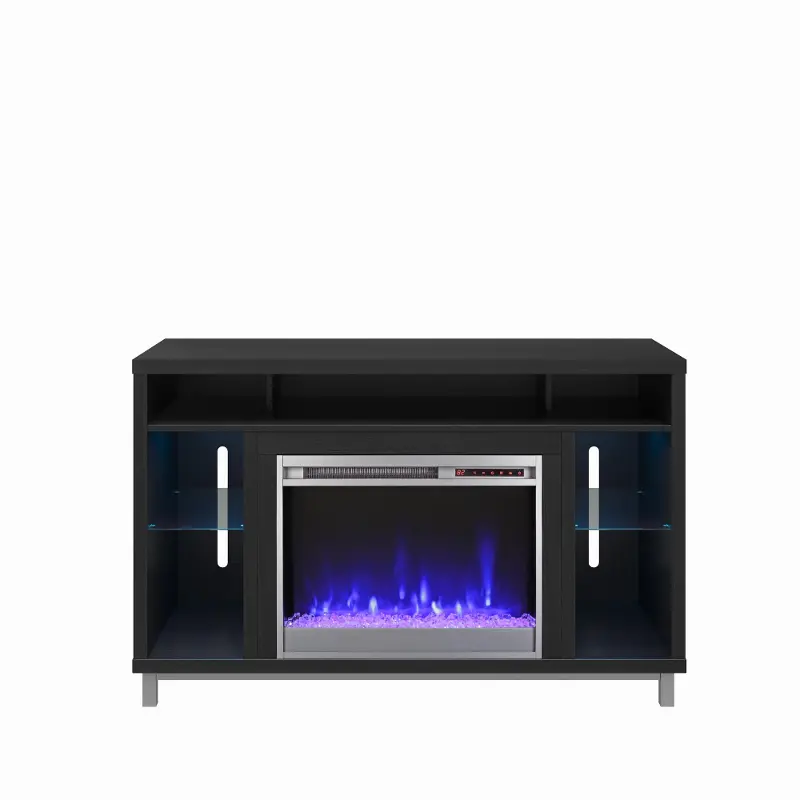 Lumina Modern Black Oak Fireplace TV Stand