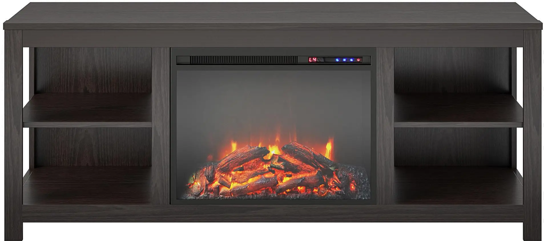 Melville Farmhouse Espresso Electric Fireplace TV Console-1