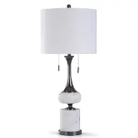 Arabescato 36.5  Nickel Table Lamp
