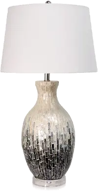 33 Inch Capiz Shell Ceramic Lamp