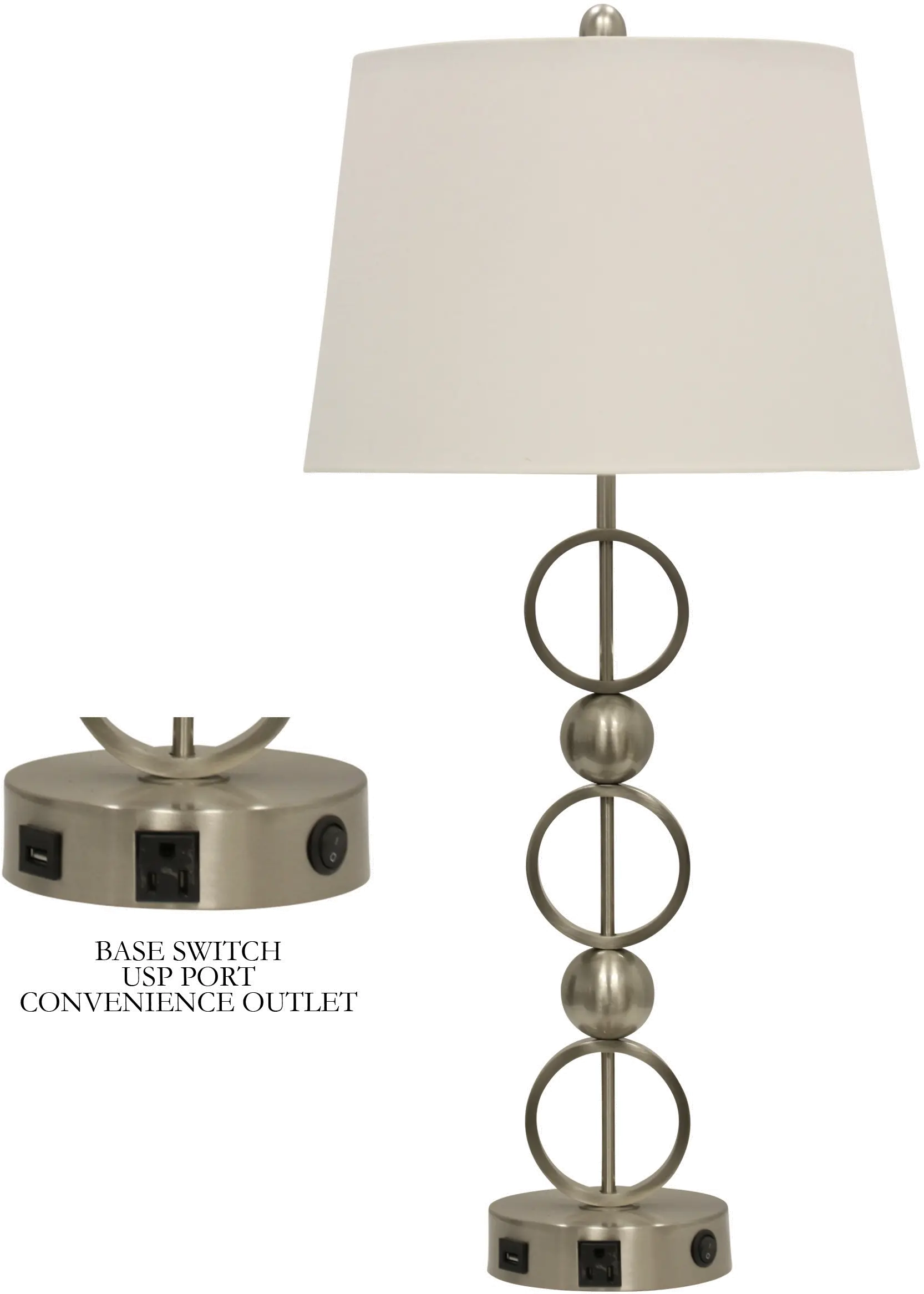 31 Inch Brushed Steel Table Lamp-1