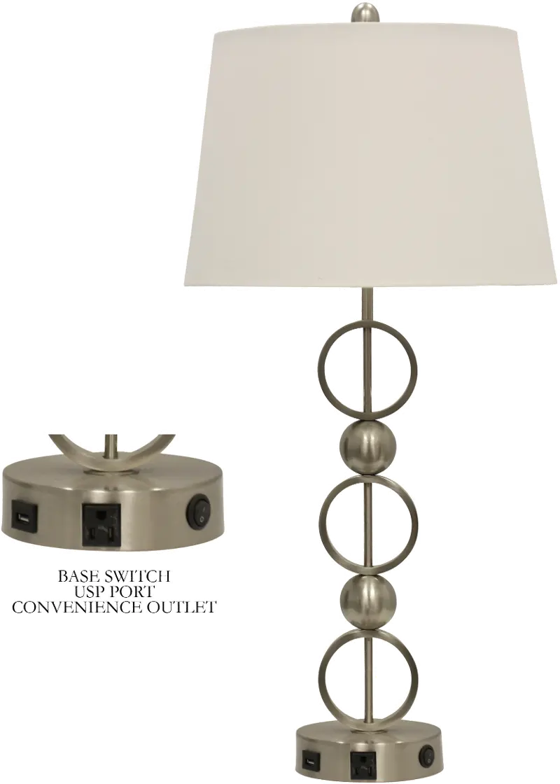 31 Inch Brushed Steel Table Lamp