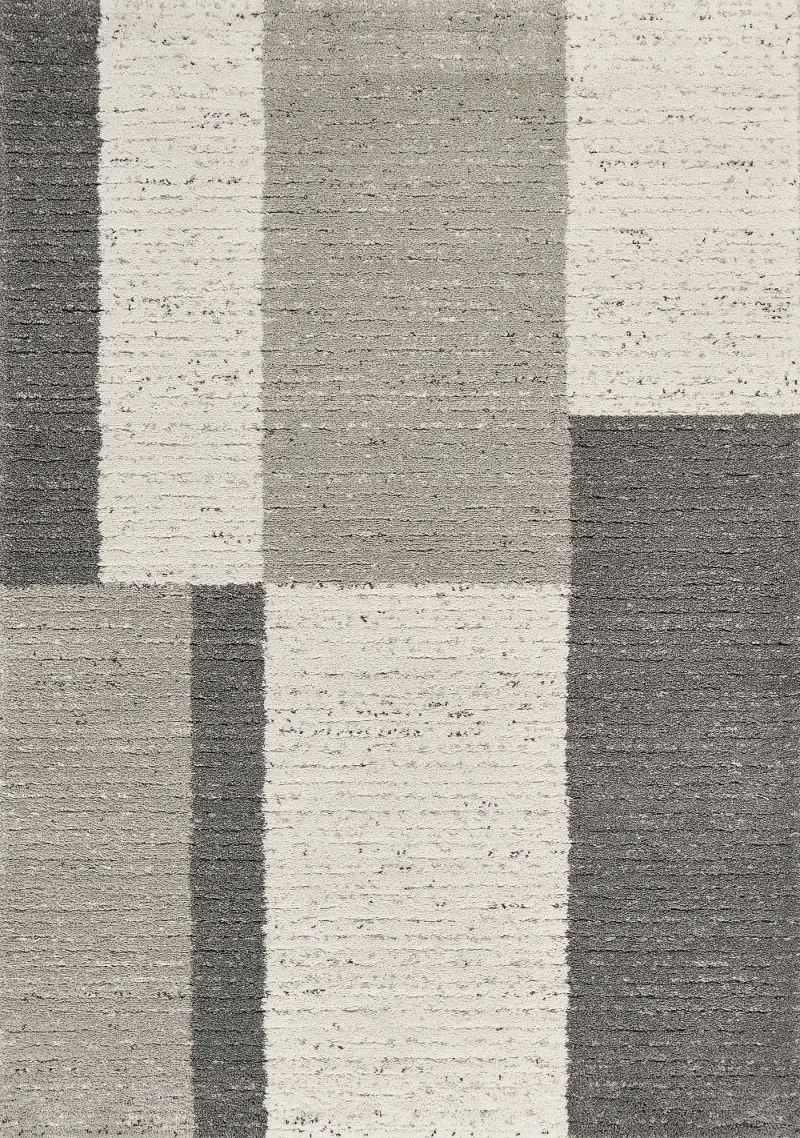 Ravine 8 x 11 Gray Rectangles Area Rug