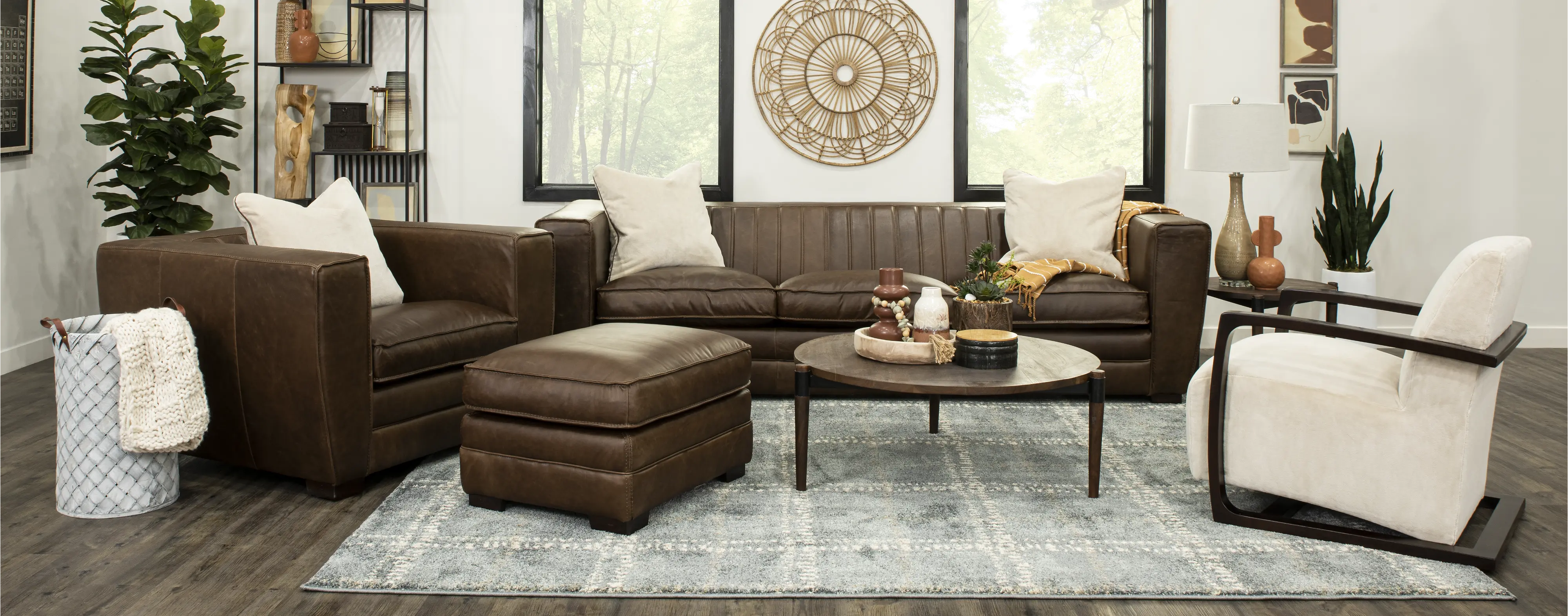 Bistro Brown Leather Sofa-2