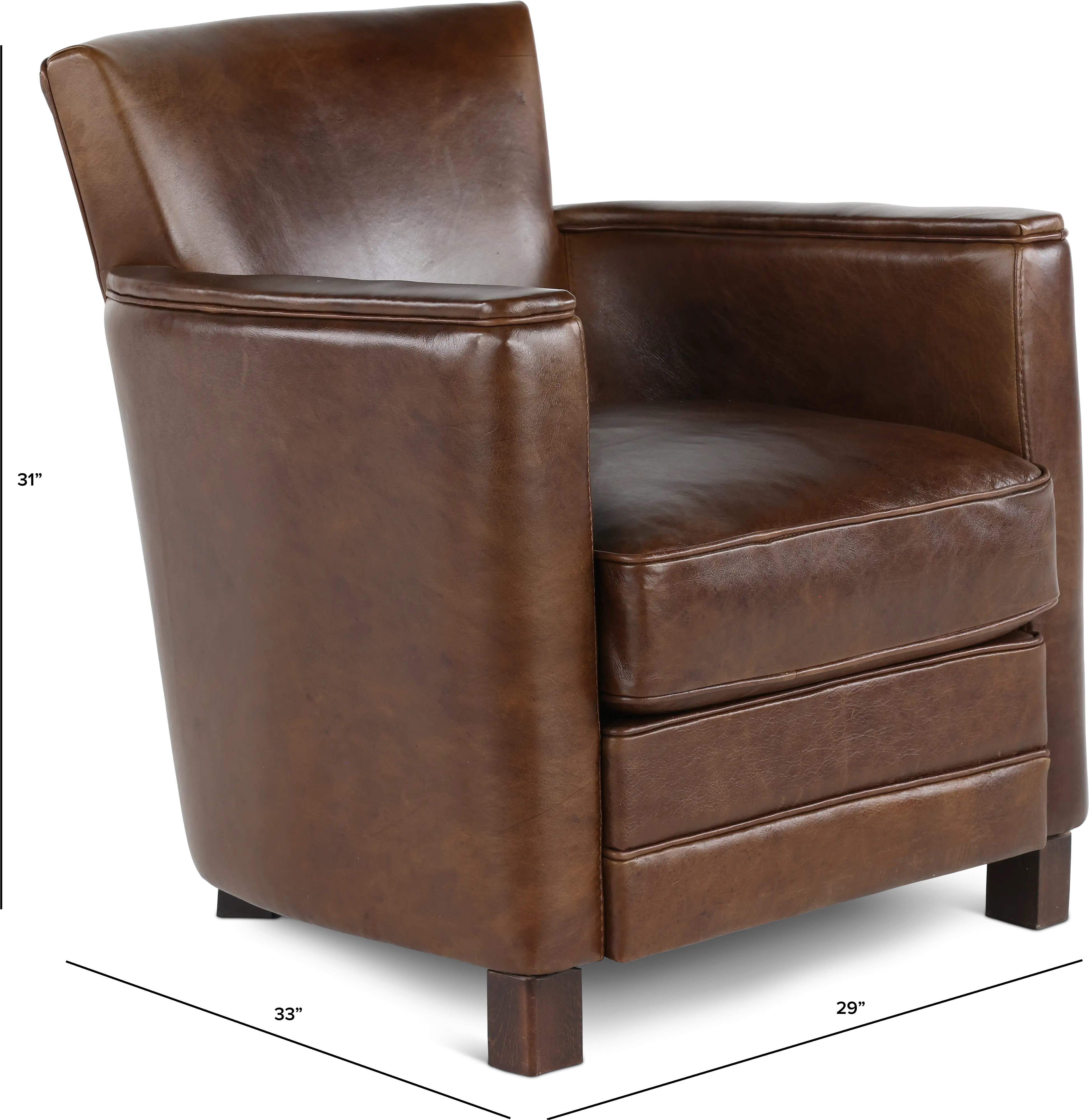 Utah Brown Leather Chair-3