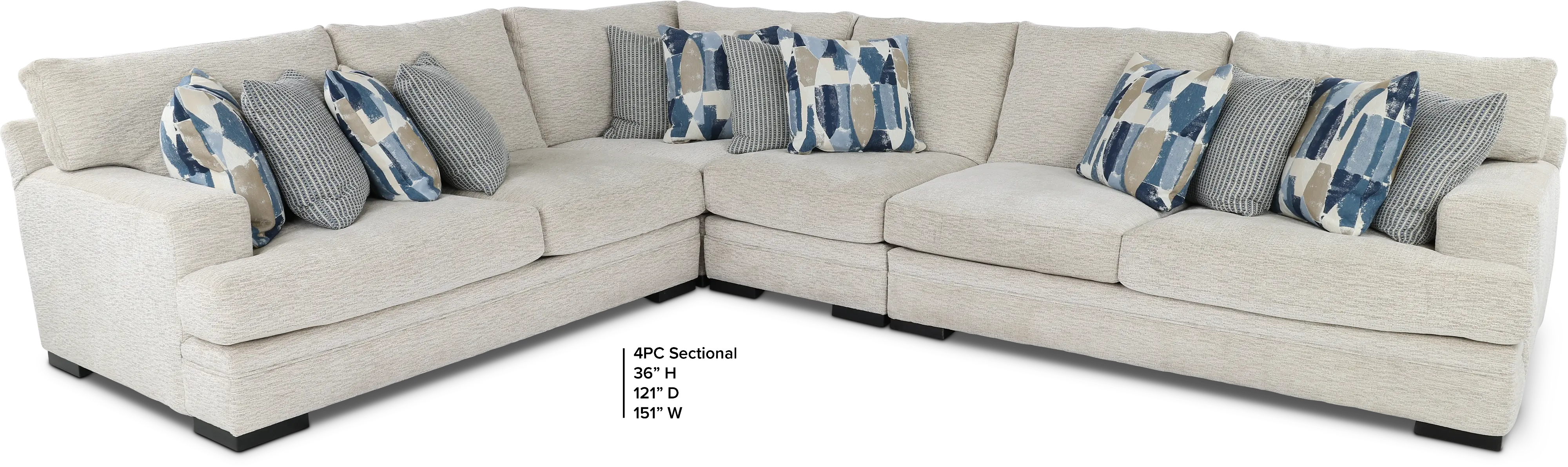 Piccolo White 4 Piece Sectional-3