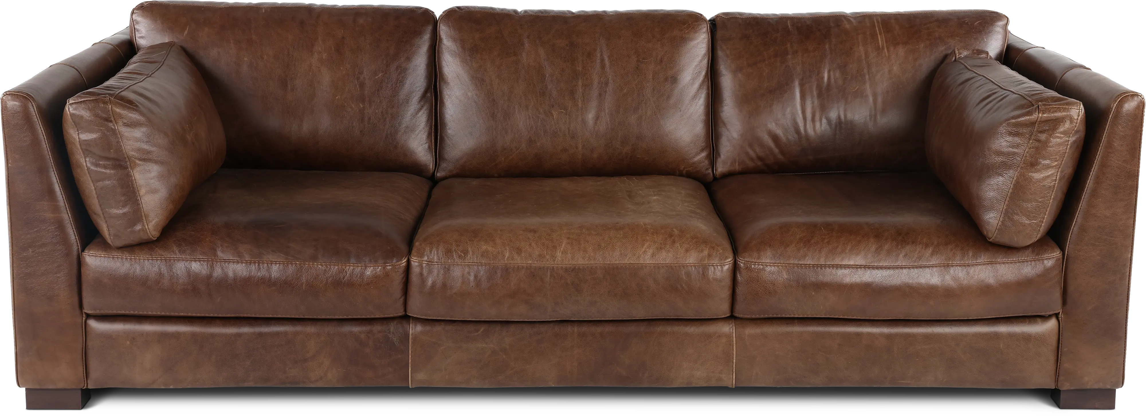 Utah Brown Leather Sofa-1