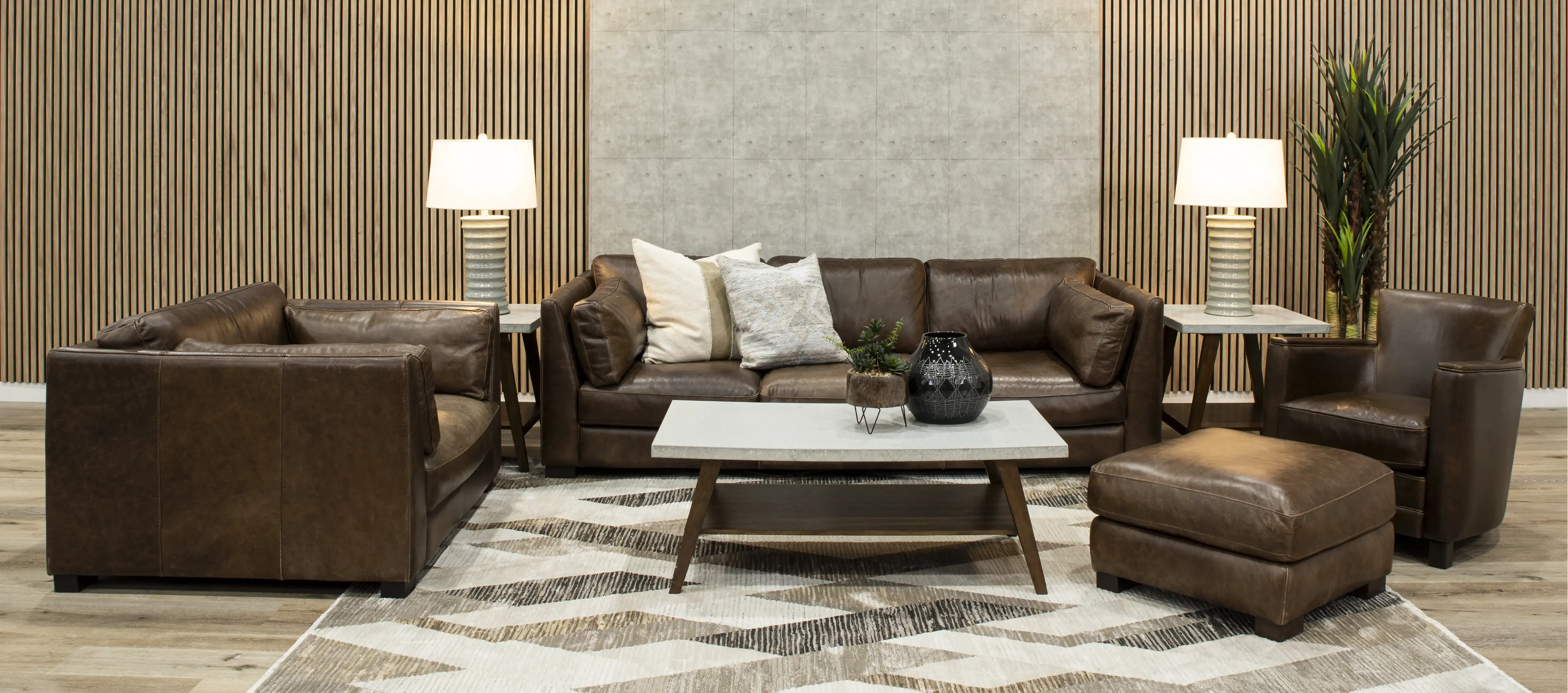 Utah Brown Leather Sofa-2
