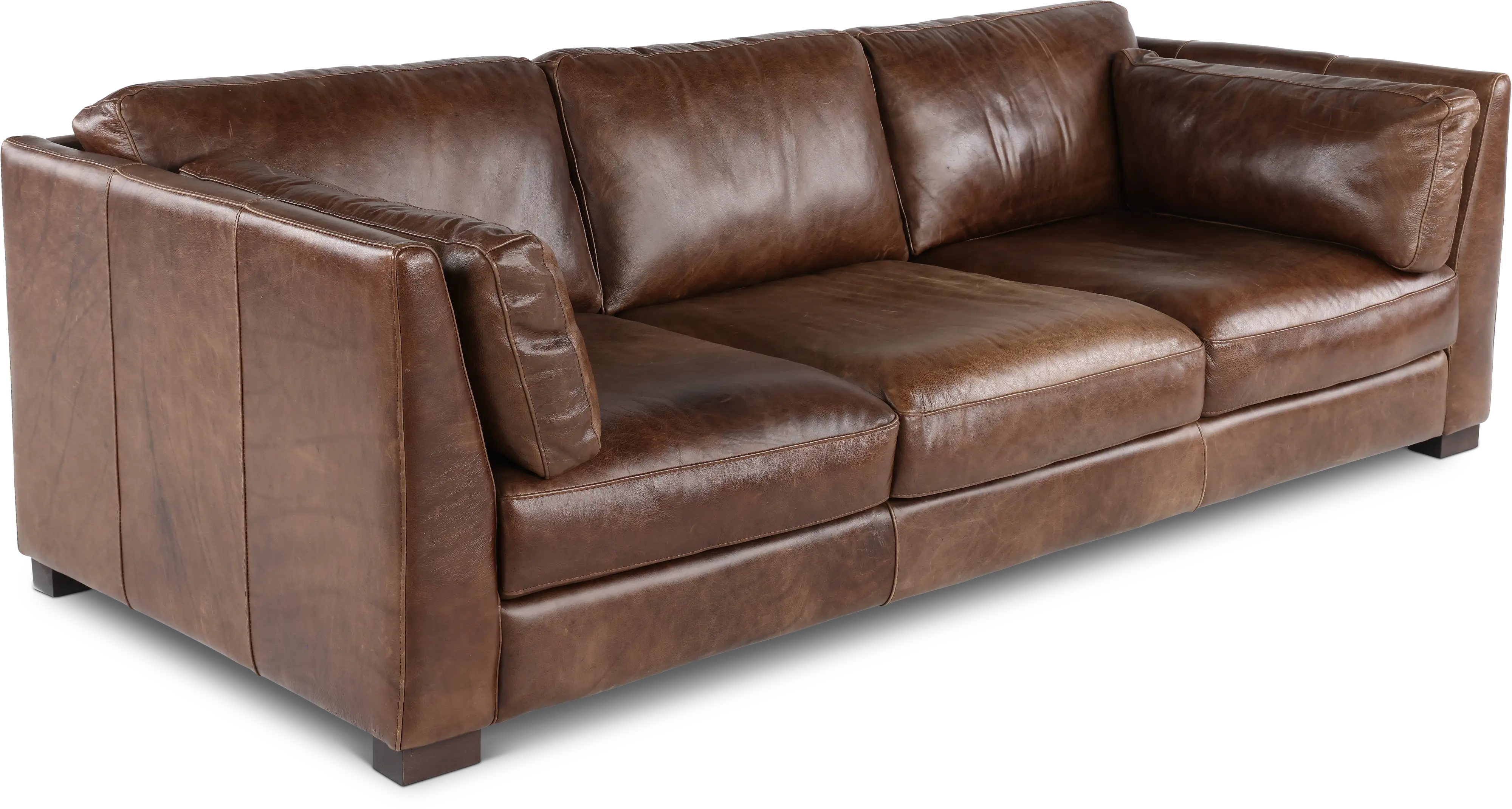 Utah Brown Leather Sofa-4