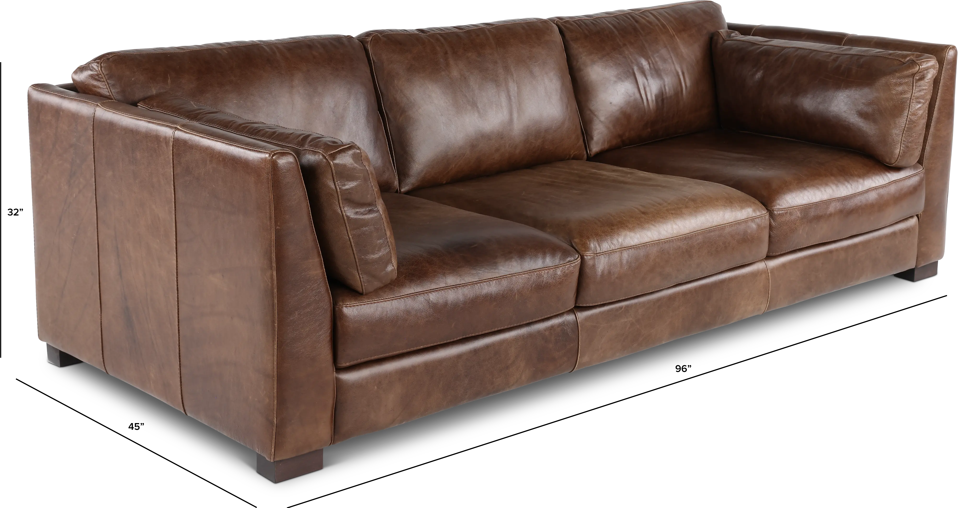 Utah Brown Leather Sofa-3