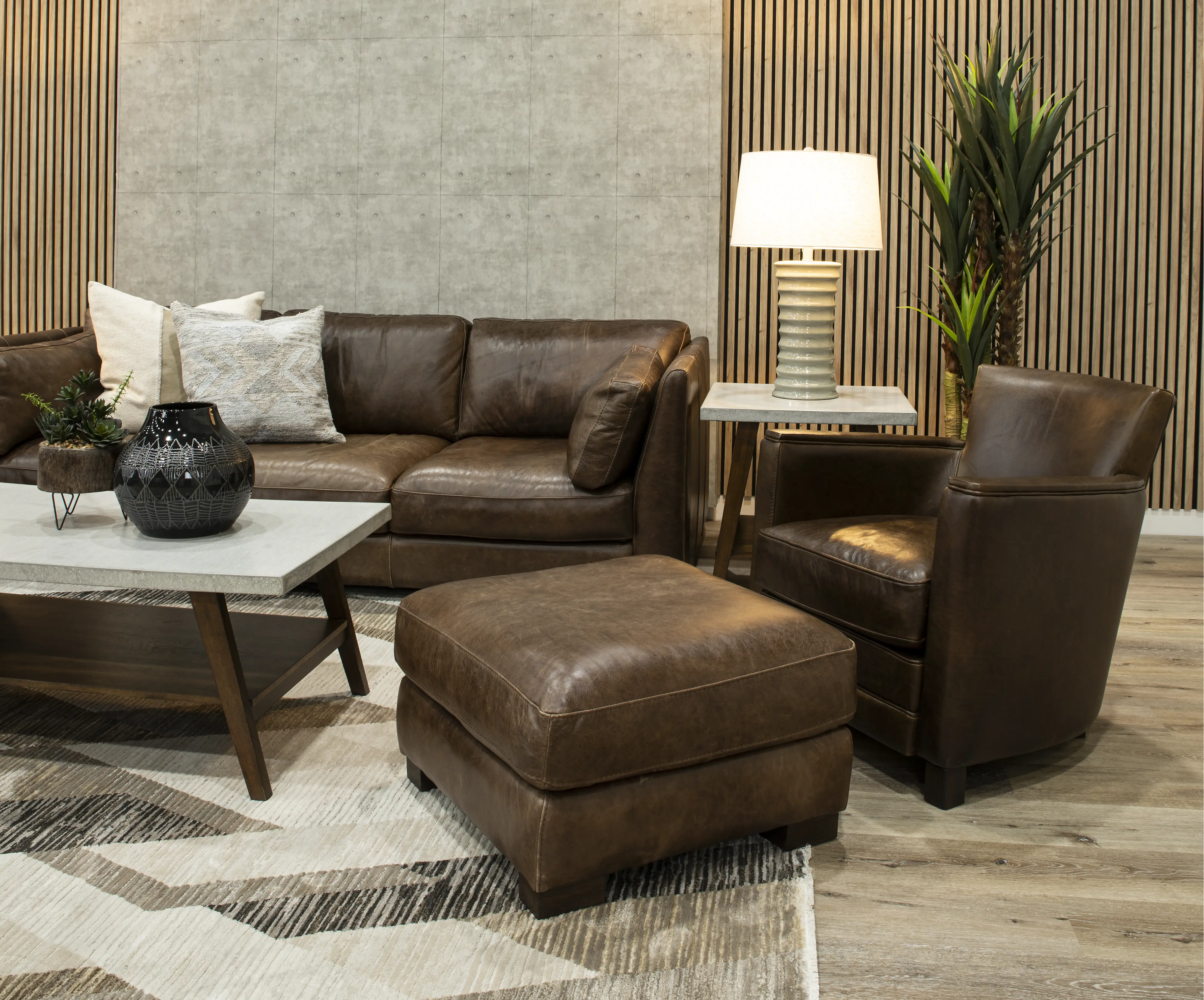 Utah Brown Leather Sofa-9