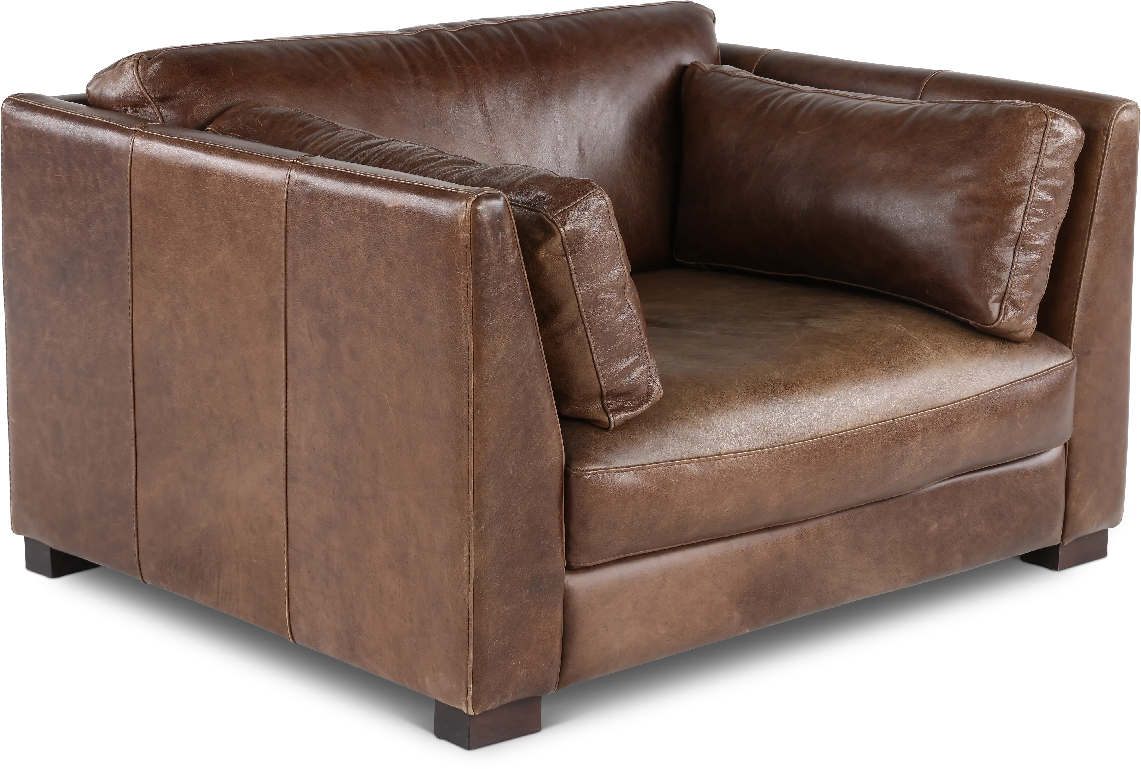 Utah Brown Leather Maxi Chair-1