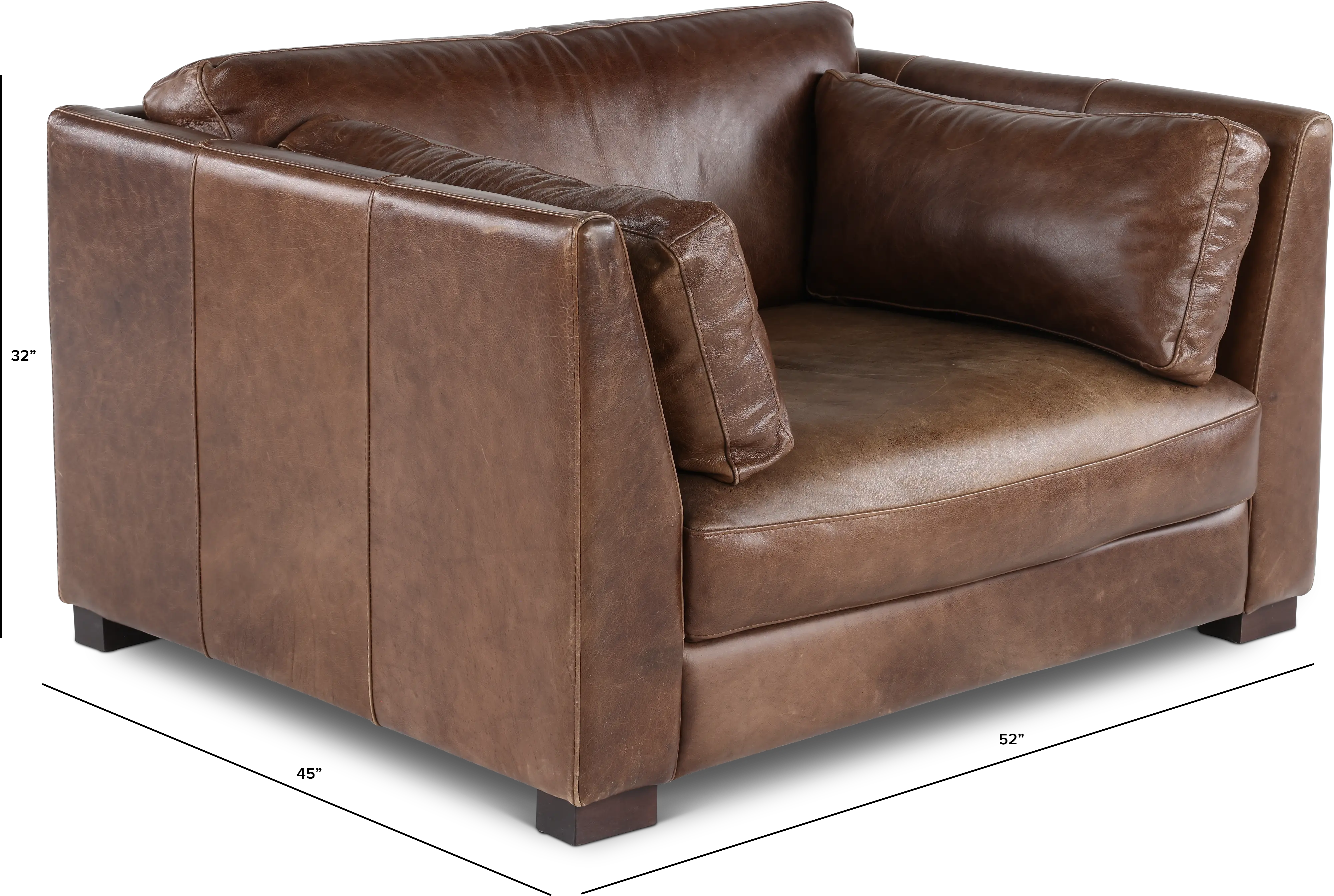 Utah Brown Leather Maxi Chair-3