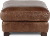 Utah Brown Leather Ottoman