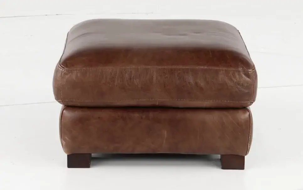 Utah Brown Leather Ottoman-5
