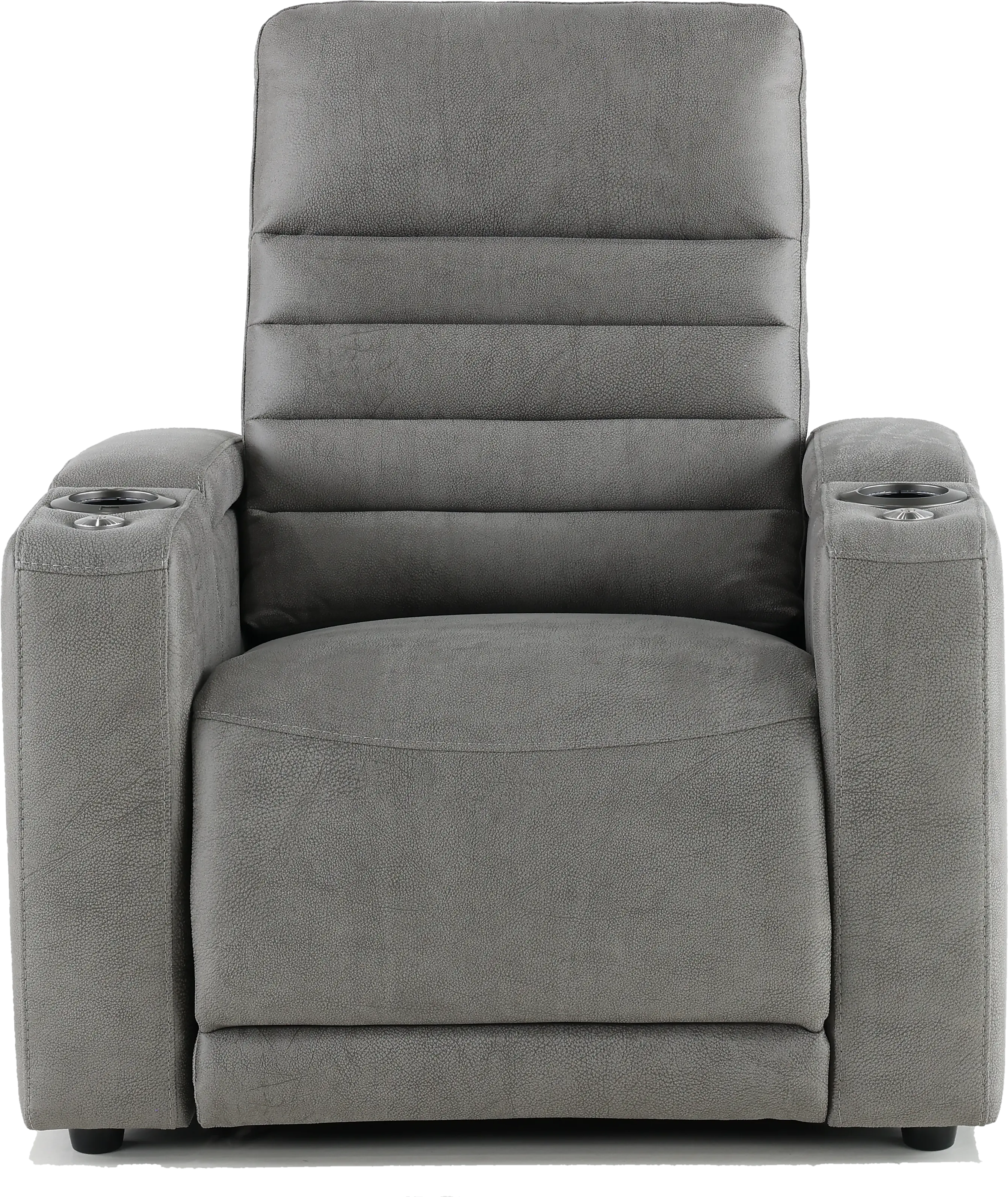 Macke Light Gray Power Recliner with Power Headrest-1