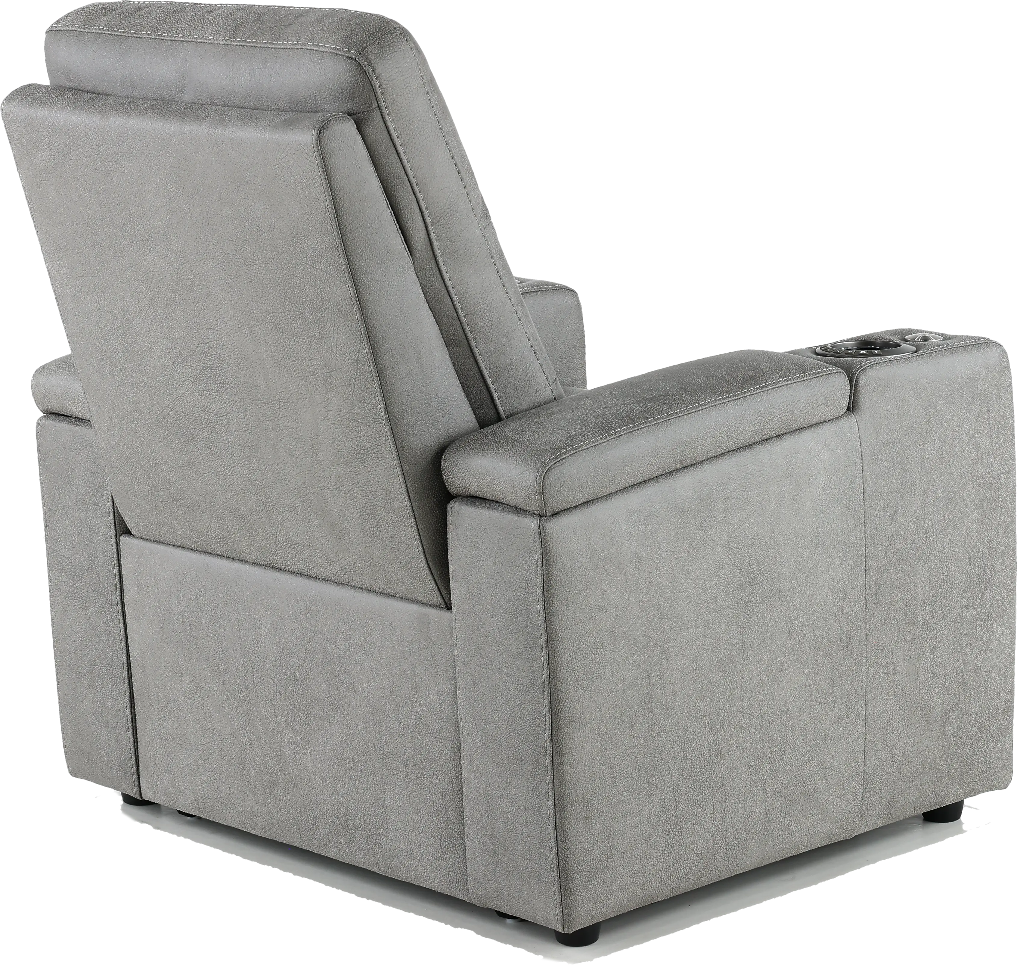 Macke Light Gray Power Recliner with Power Headrest-5