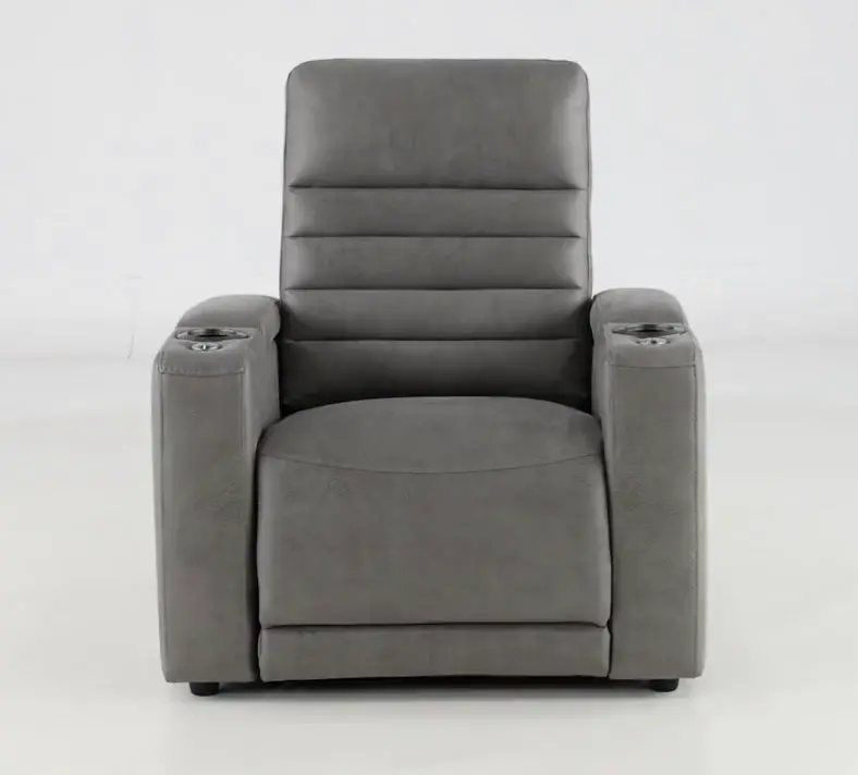 Macke Light Gray Power Recliner with Power Headrest-7