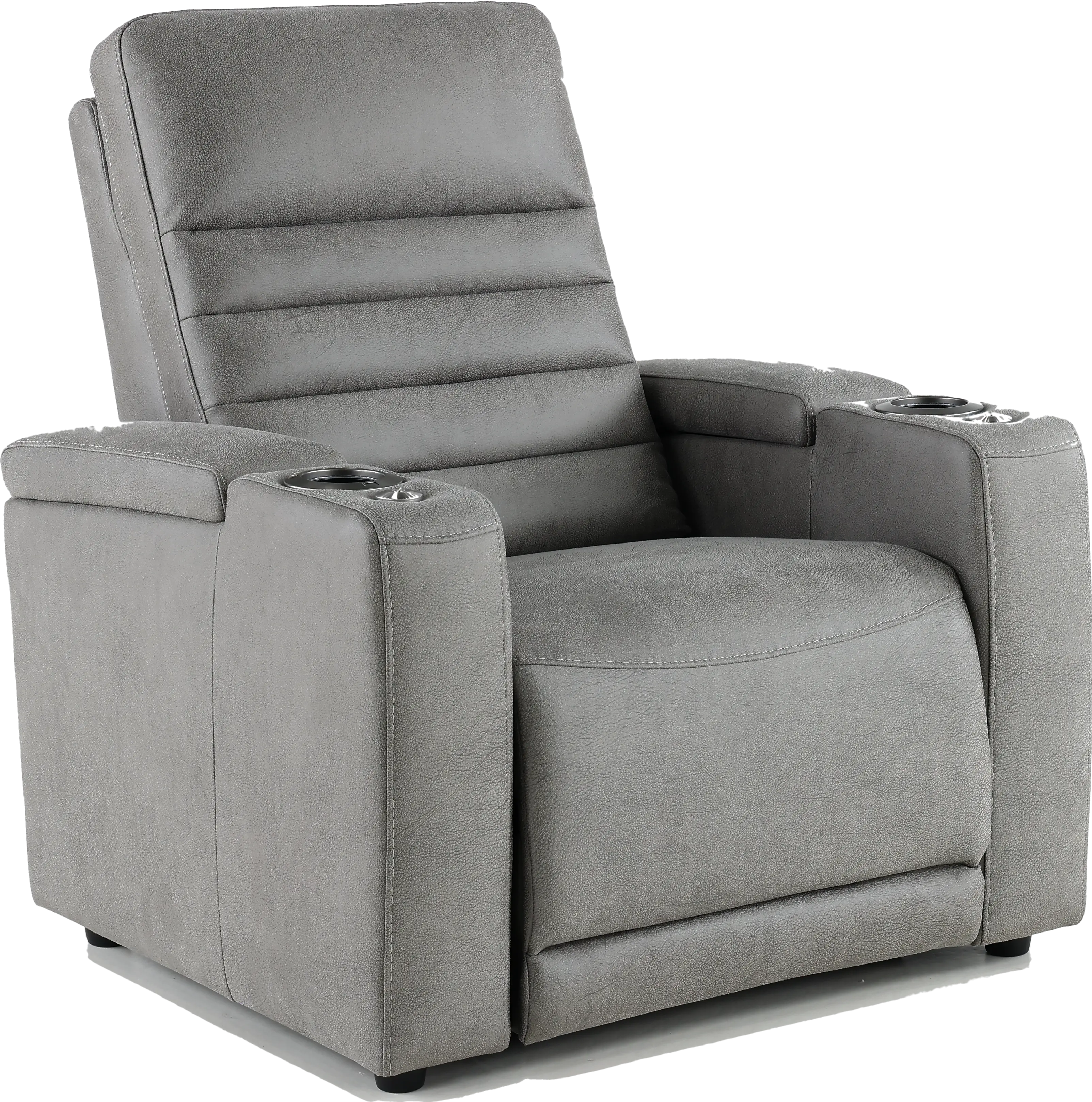 Macke Light Gray Power Recliner with Power Headrest-8