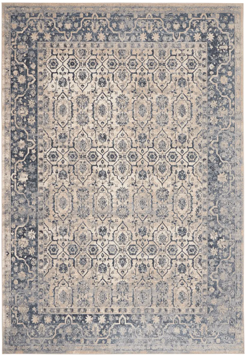 Malta 5 x 8 Vintage Blue Area Rug