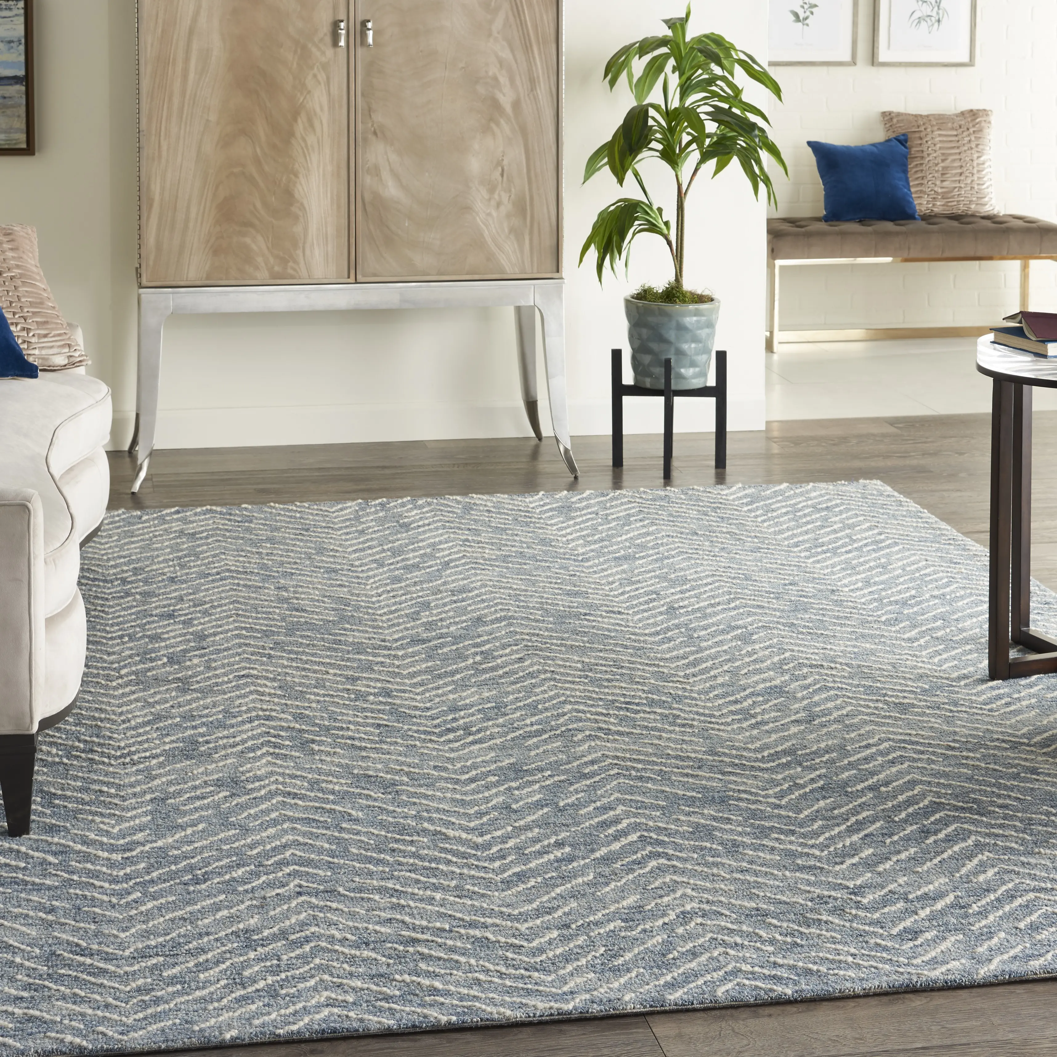 Colorado 5 x 7 Indigo and Ivory Area Rug-2
