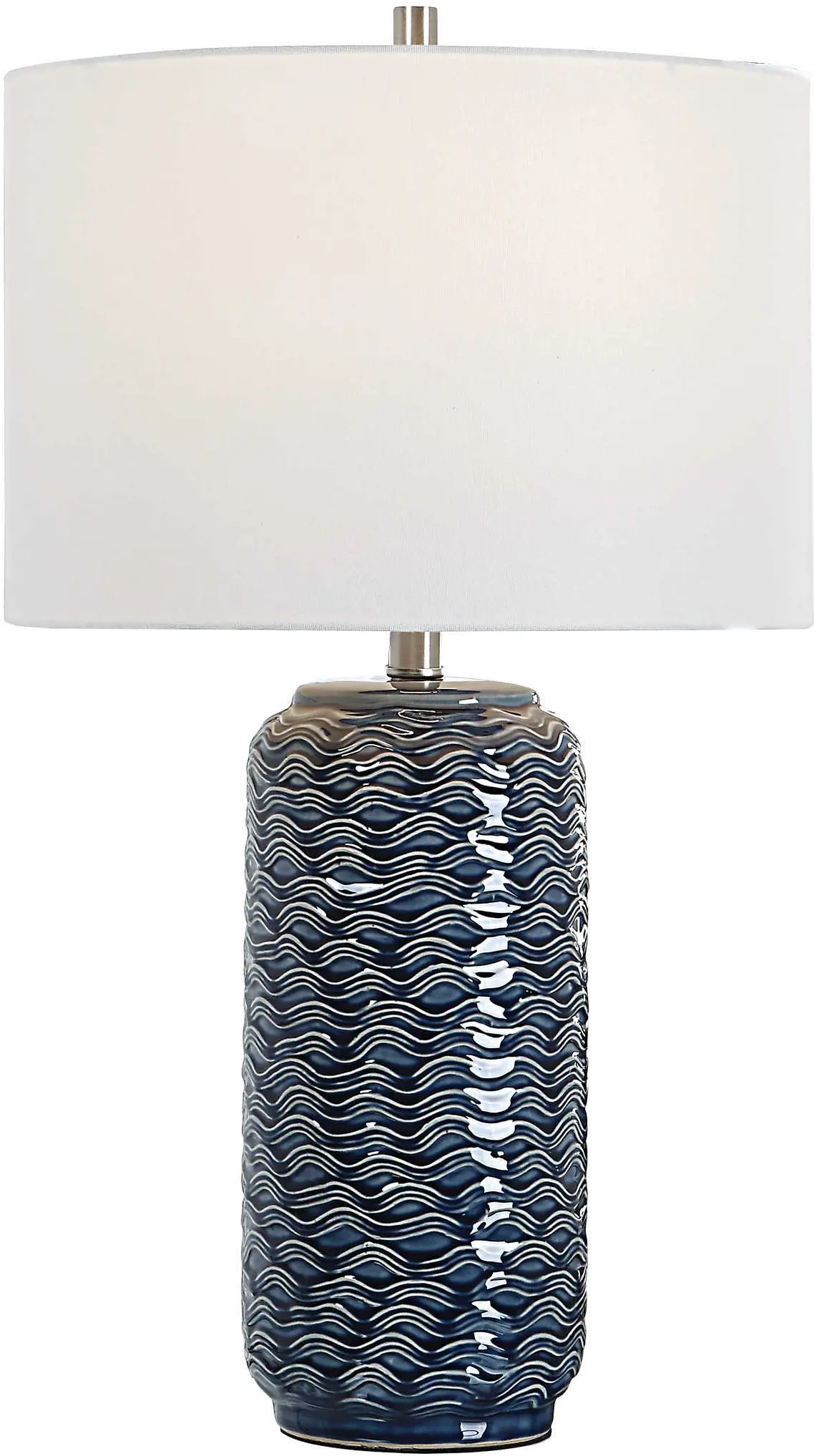 16.4 Inch Blue Ceramic Table Lamp-1