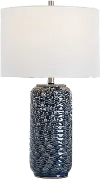 16.4 Inch Blue Ceramic Table Lamp