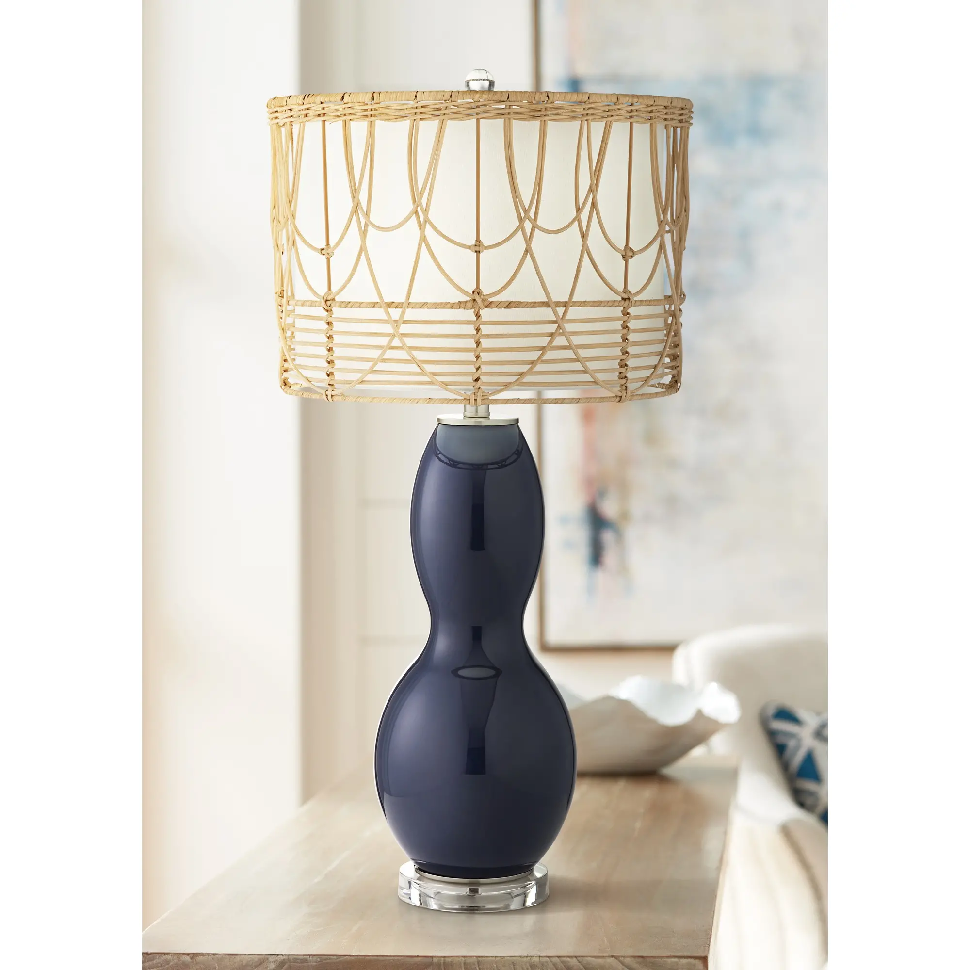 Mila Blue Crystal 30  Table Lamp-2
