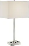 Quinn Nickel and White Table Lamp