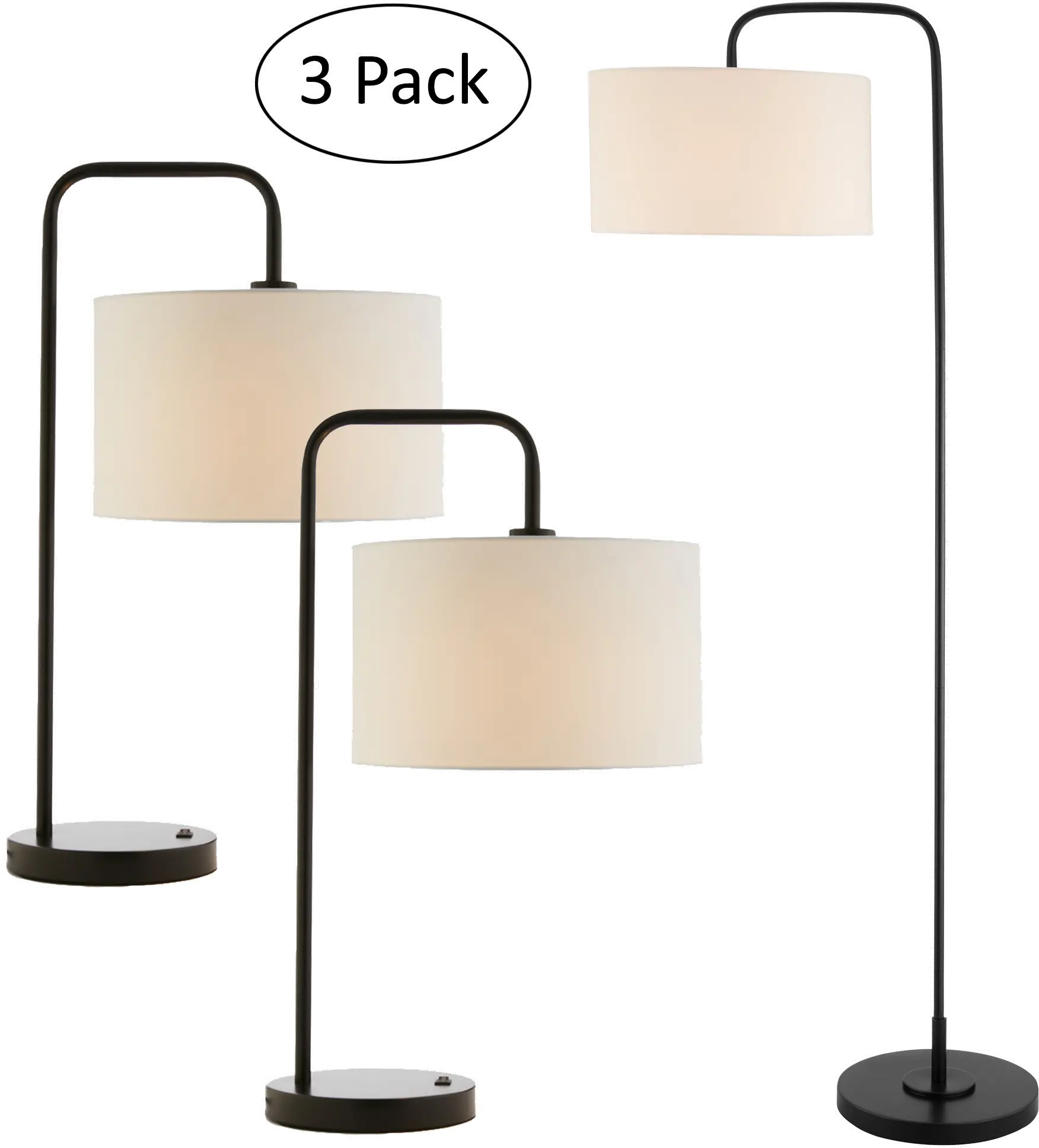 Luken Floor and Table Lamp Set of 3-4