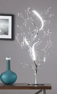 M3158/CHROME-LAMP 35 Inch Chrome & LED Table Lamp